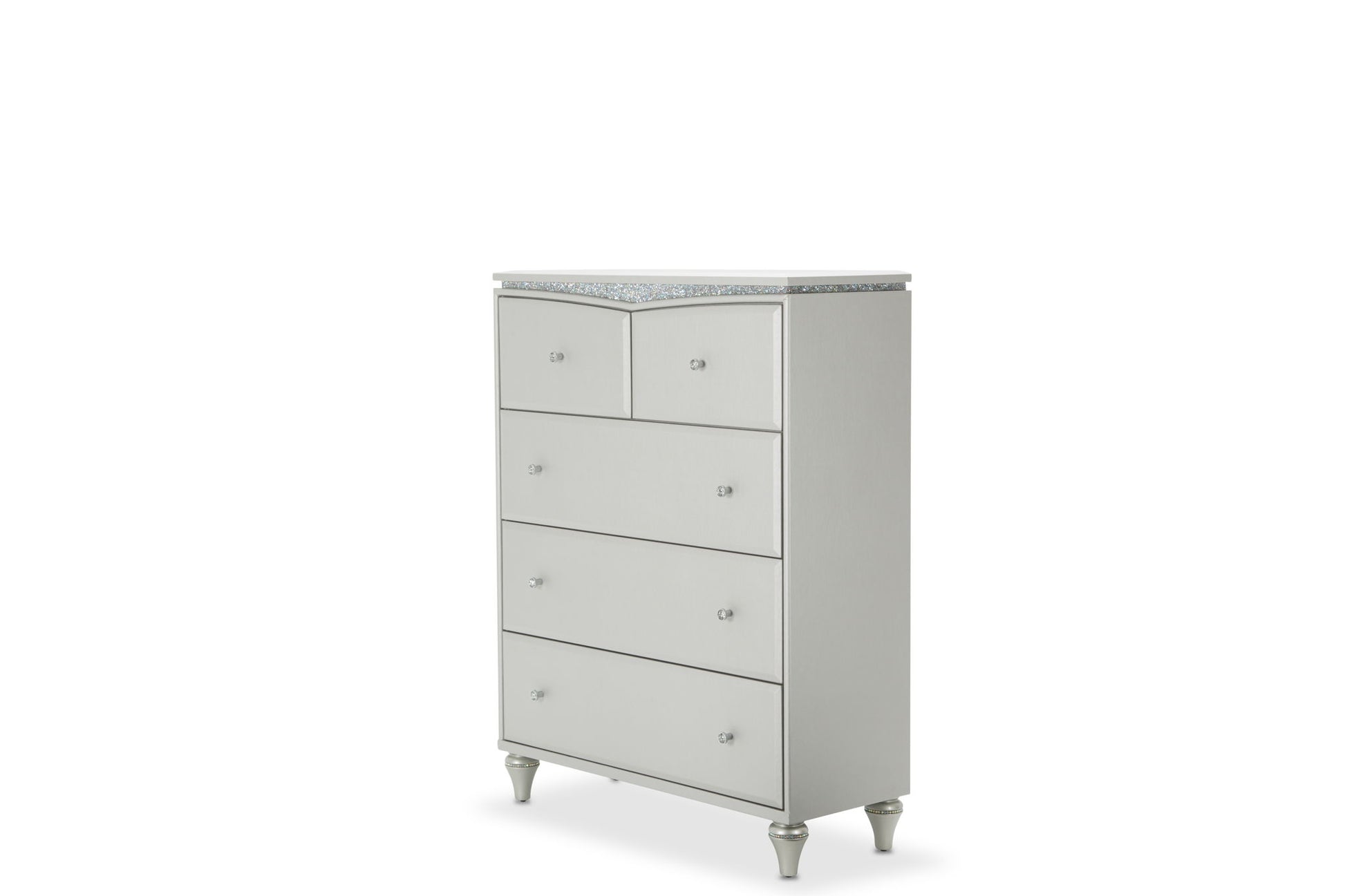 Melrose Plaza - Upholstered 5-Drawer Chest - Dove - Best Buy Furniture
