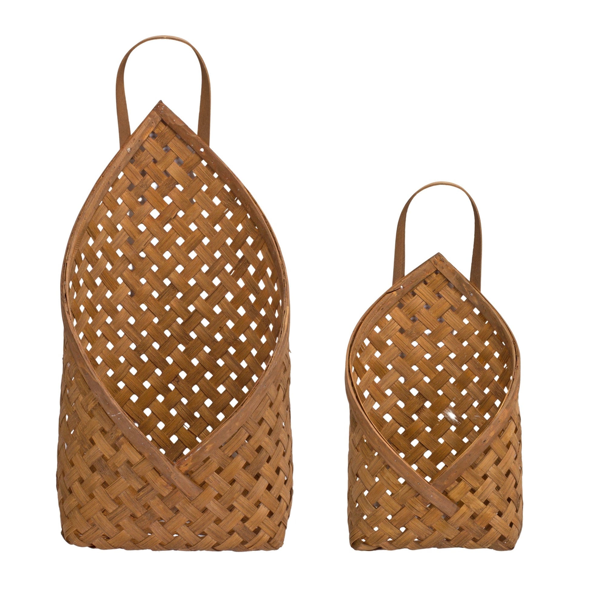 Woven-Bamboo-Basket-Wall-Pocket-(Set-of-2)-Decorative-Objects
