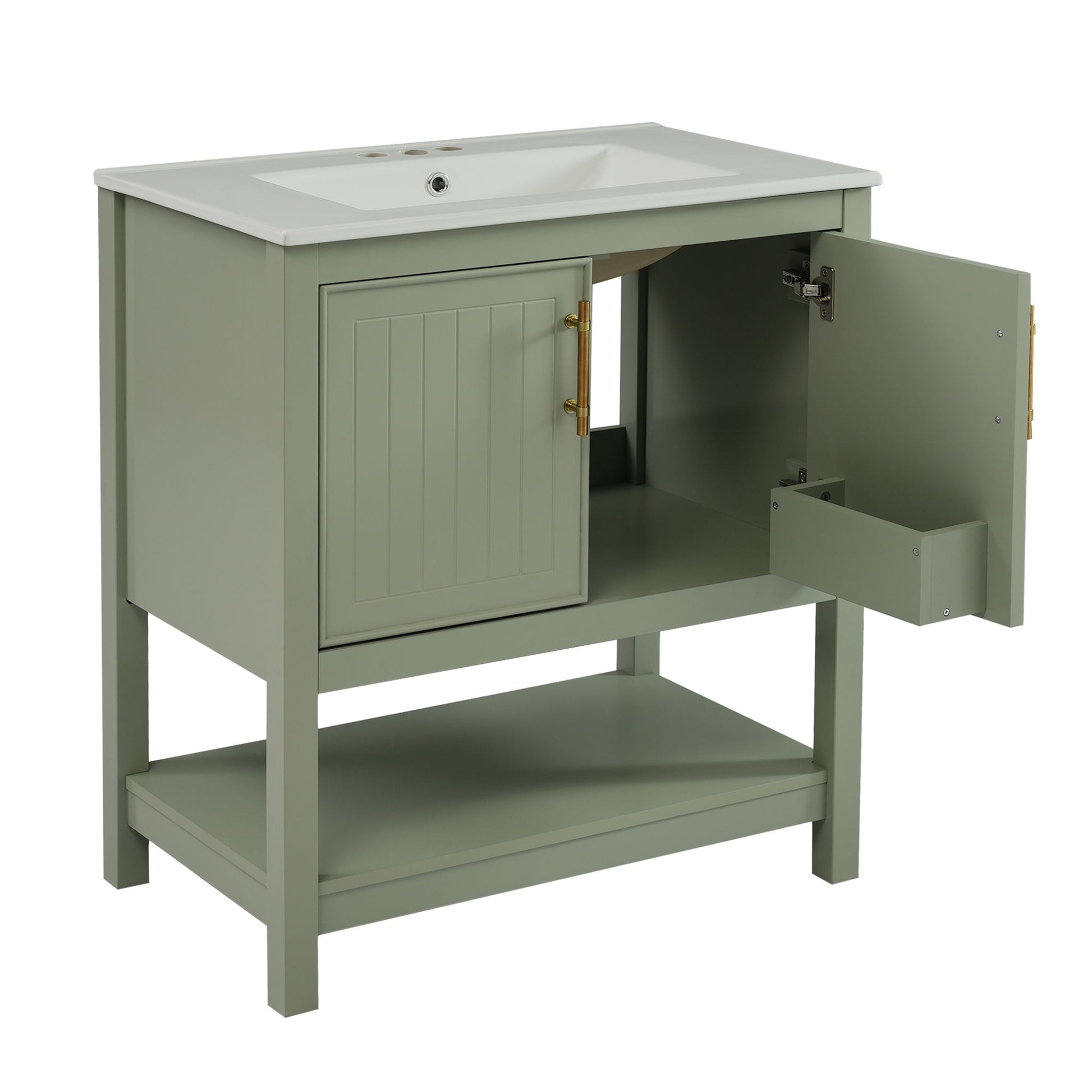 Elegant Bathroom Vanity With Ceramic Sink And Versatile Storage - Best Buy Furniture