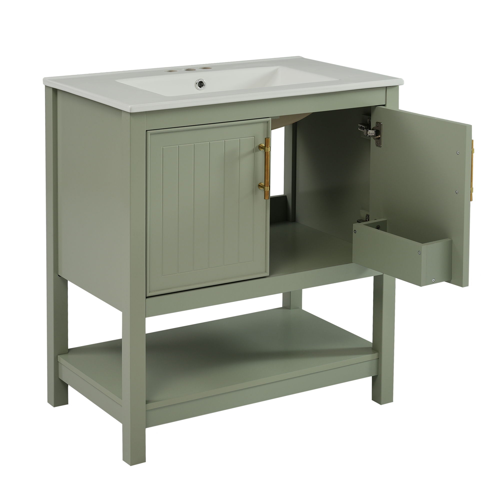 Elegant Bathroom Vanity With Ceramic Sink And Versatile Storage - Best Buy Furniture