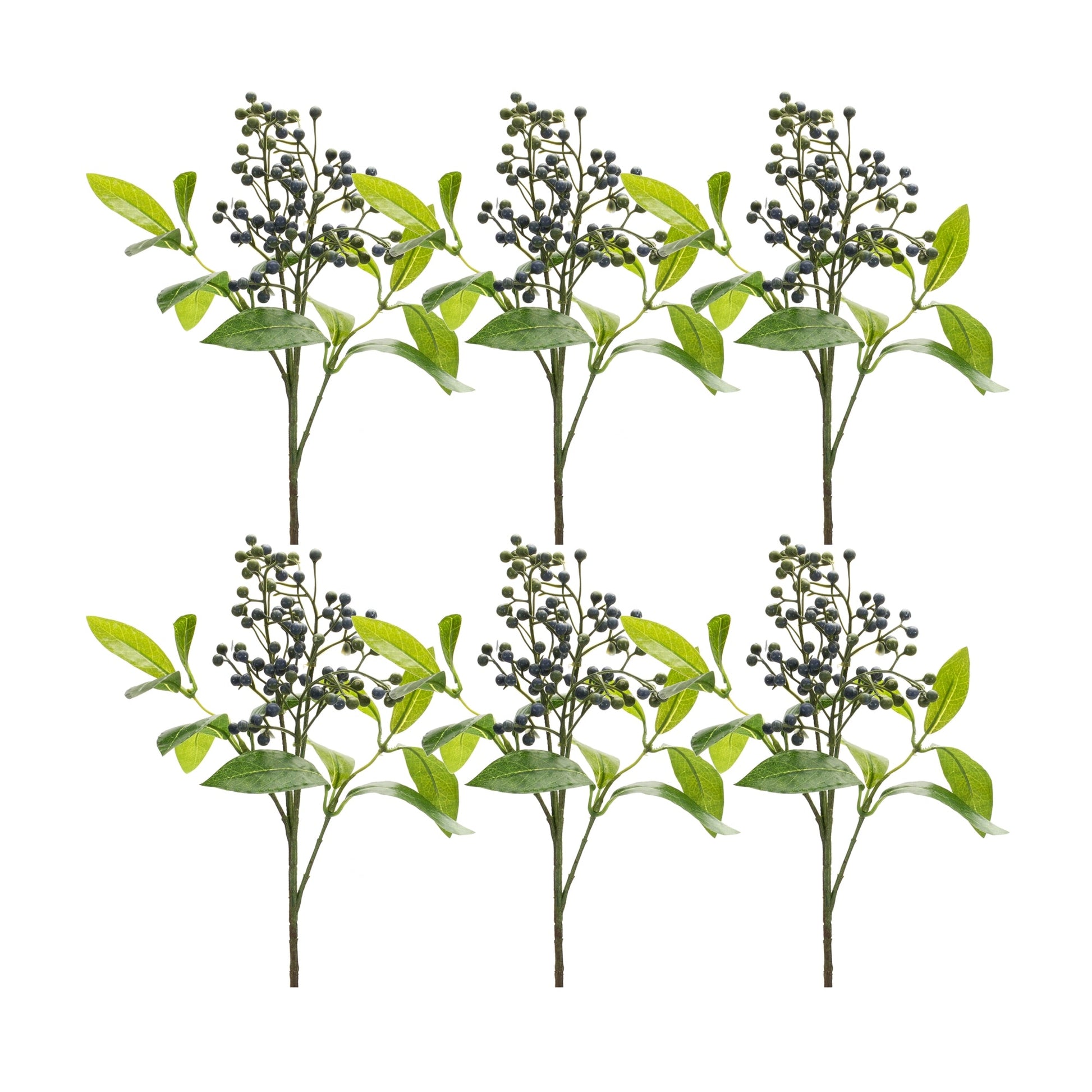 Blue-berry-foliage-spray-(set-of-6)-Artificial-Flowering-Plants
