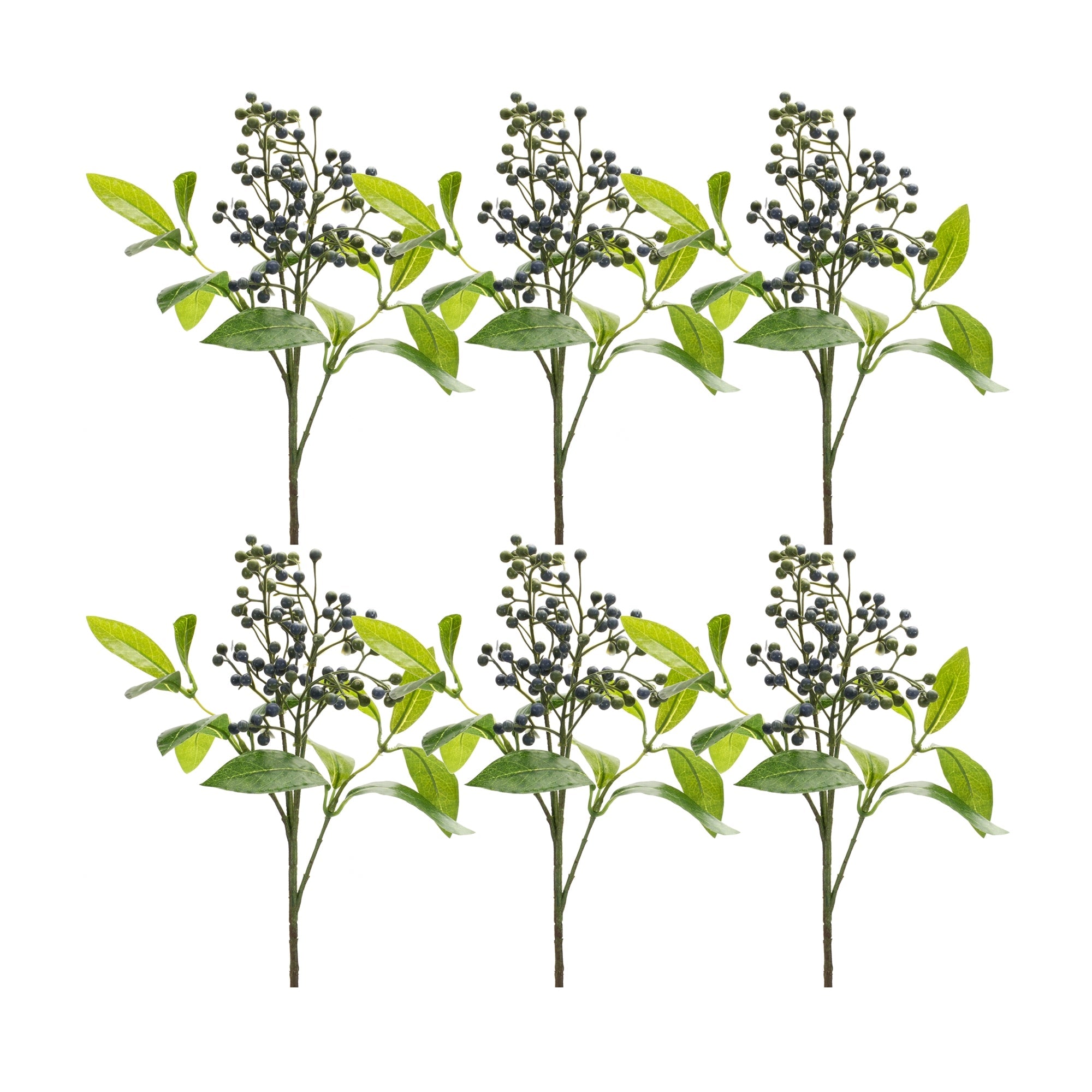 Blue-berry-foliage-spray-(set-of-6)-Artificial-Flowering-Plants