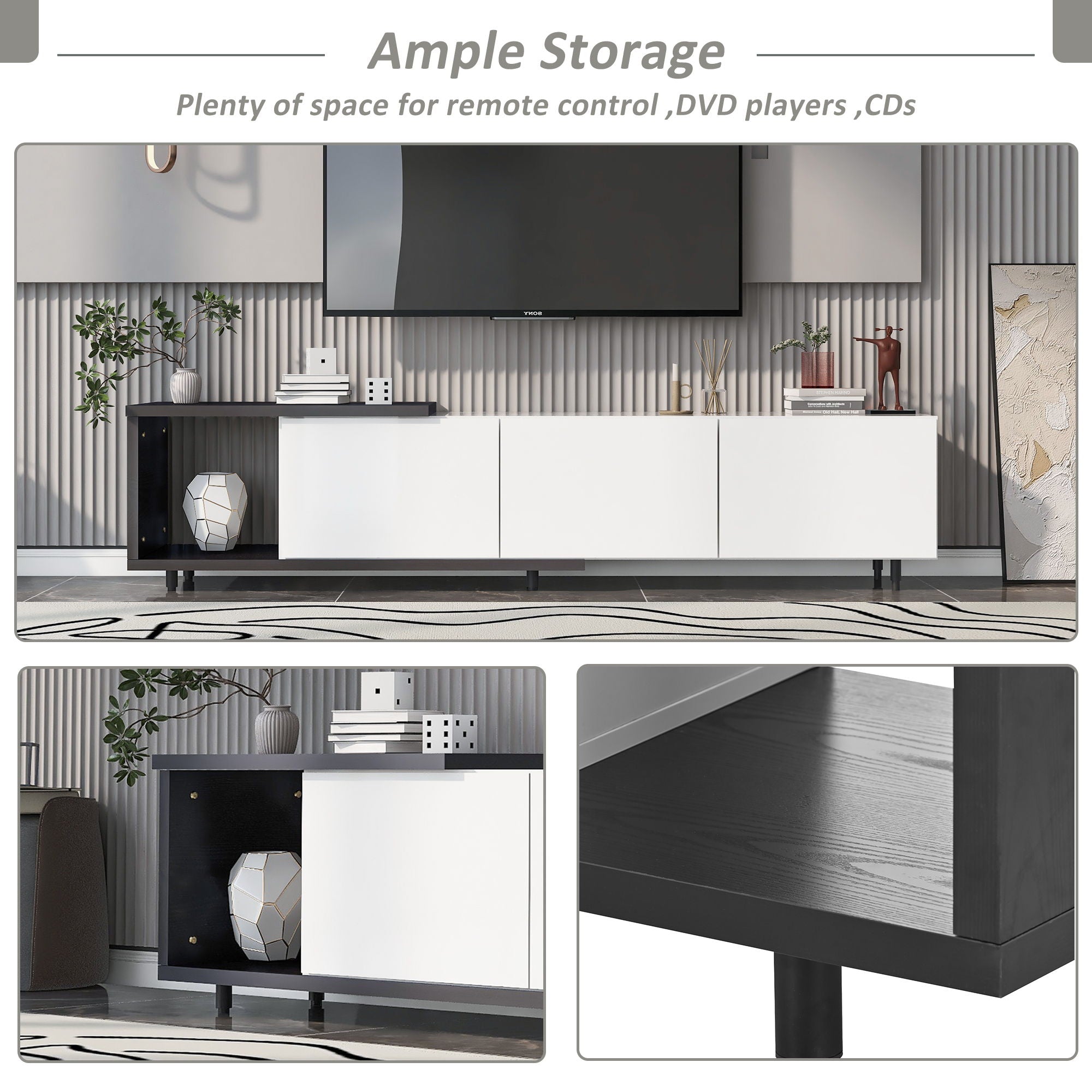 Modern Stylish Extendabletv Stand TV Cabinet For 80" TV