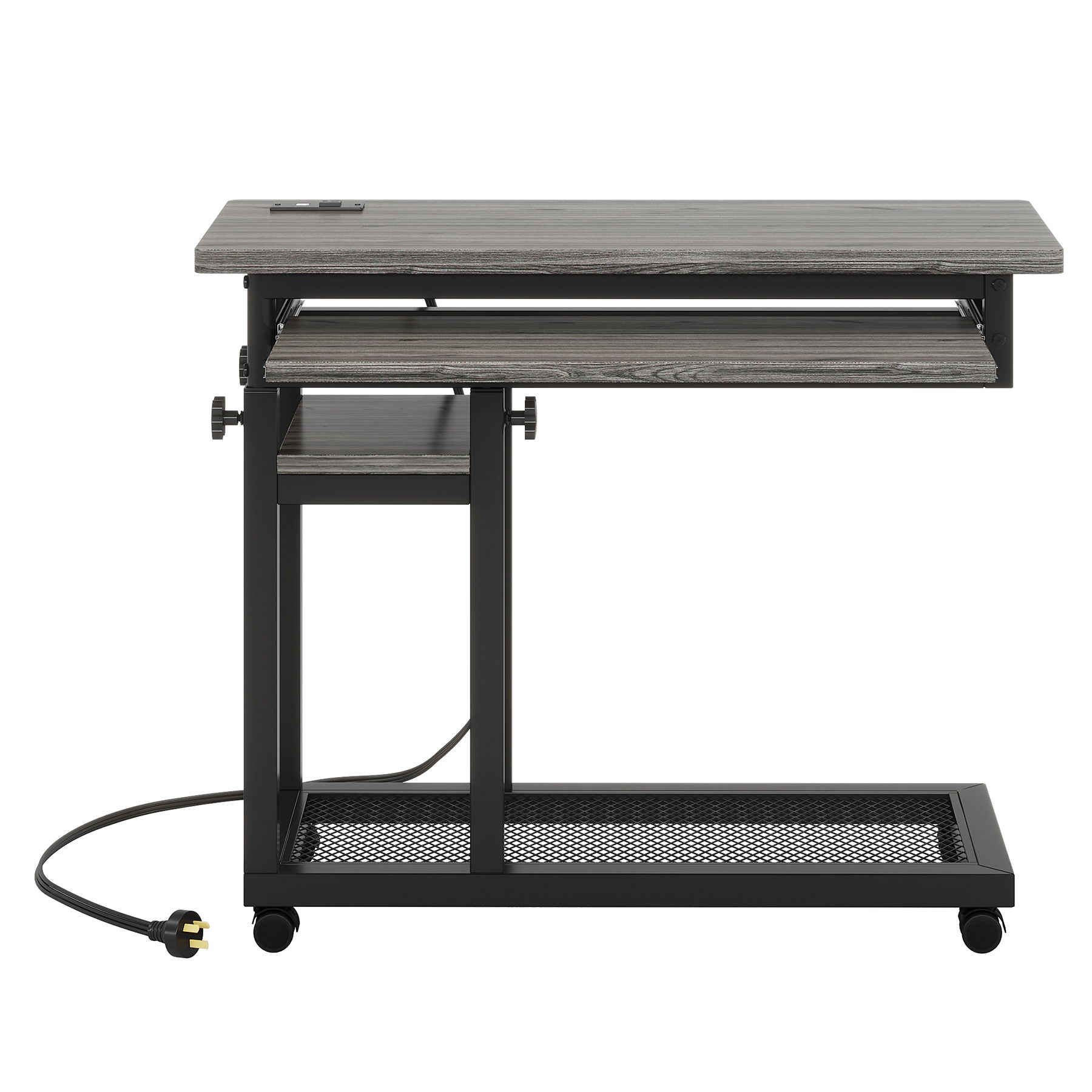 Adjustable Portable C-Shaped Desk With Power Outlet & USB Ports