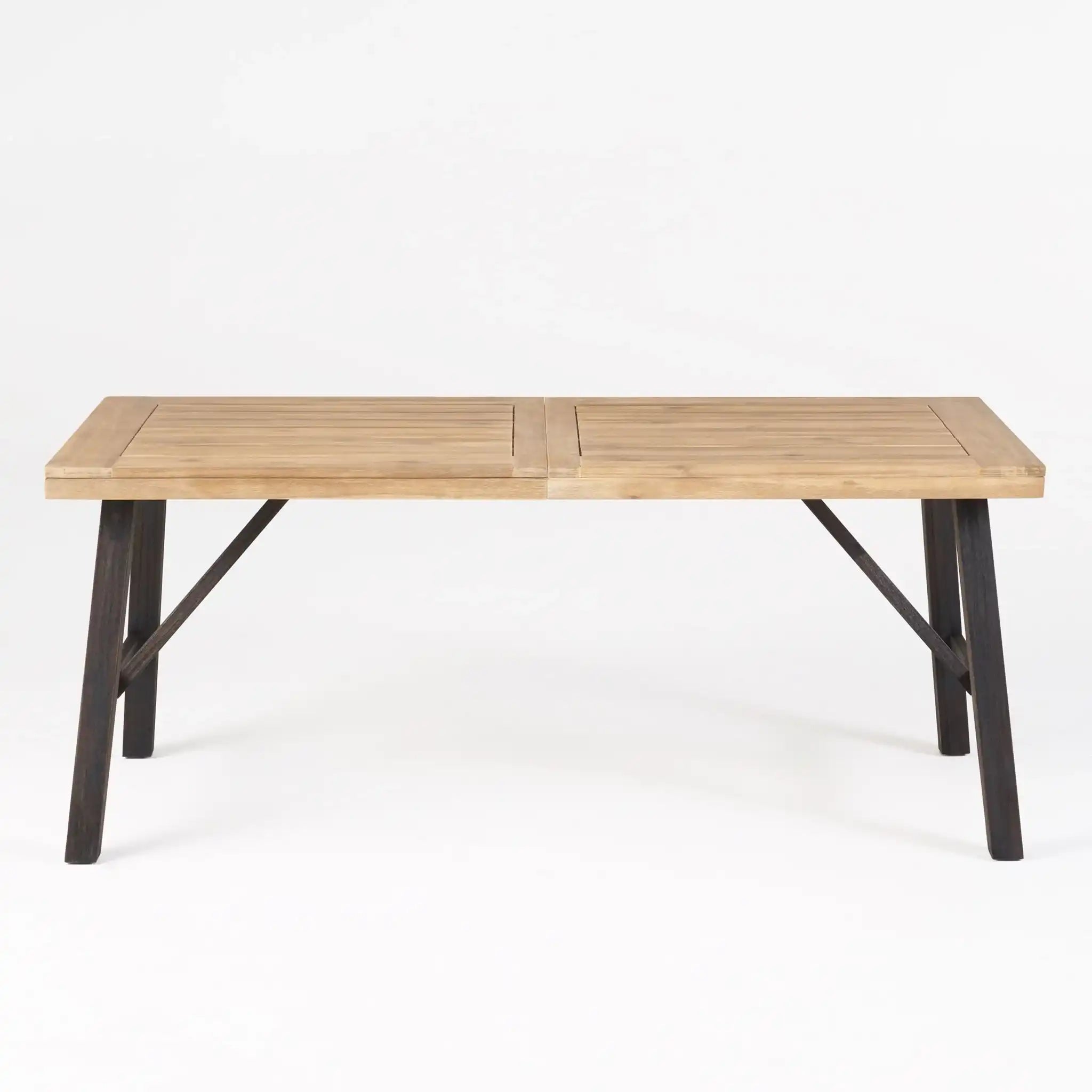 Outdoor Dining Set With 2 Bench And 1 Dining Table - Light Brown
