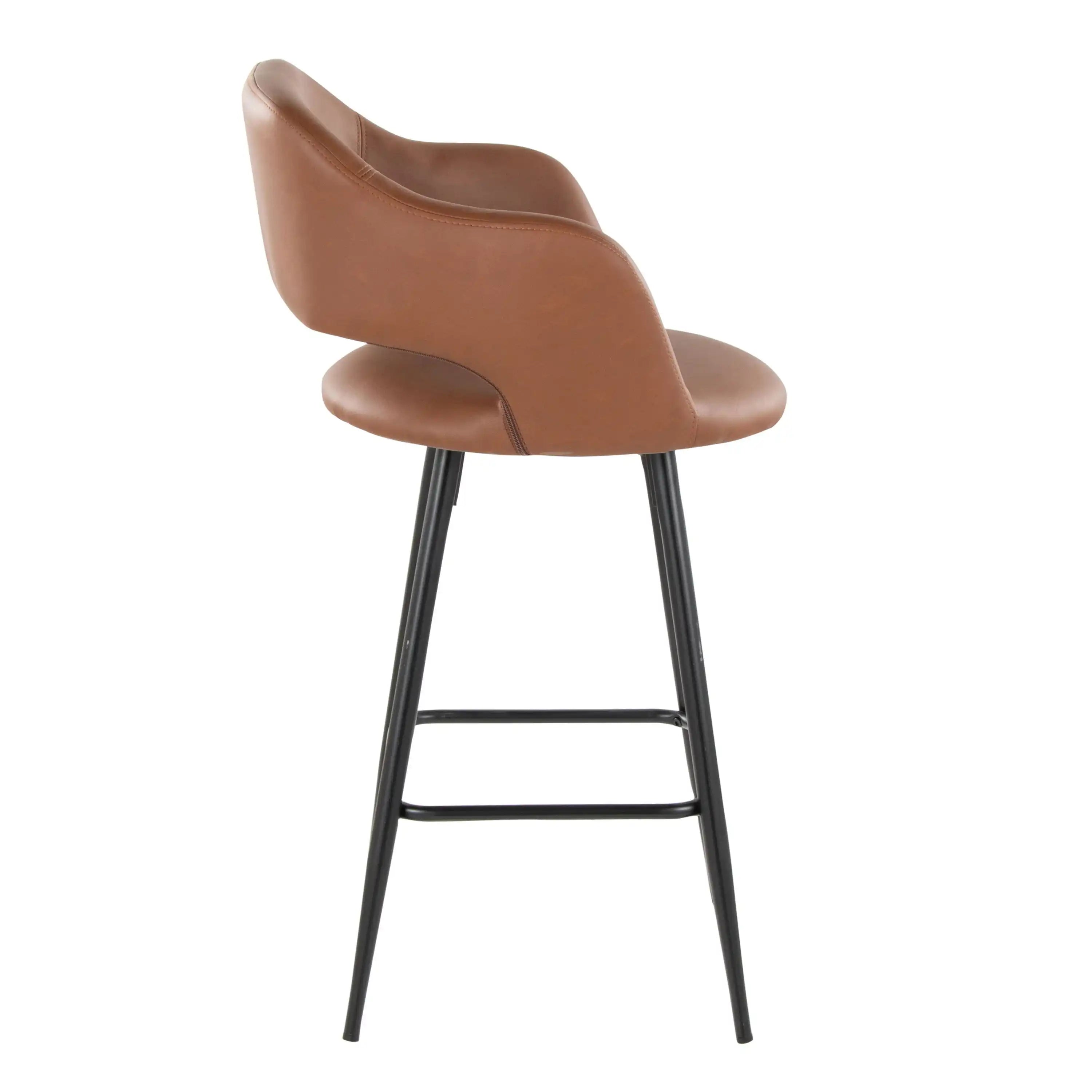 Margarite - Contemporary Fixed Height Counter Stool With Square Footrest (Set of 2) - Best Buy Furniture