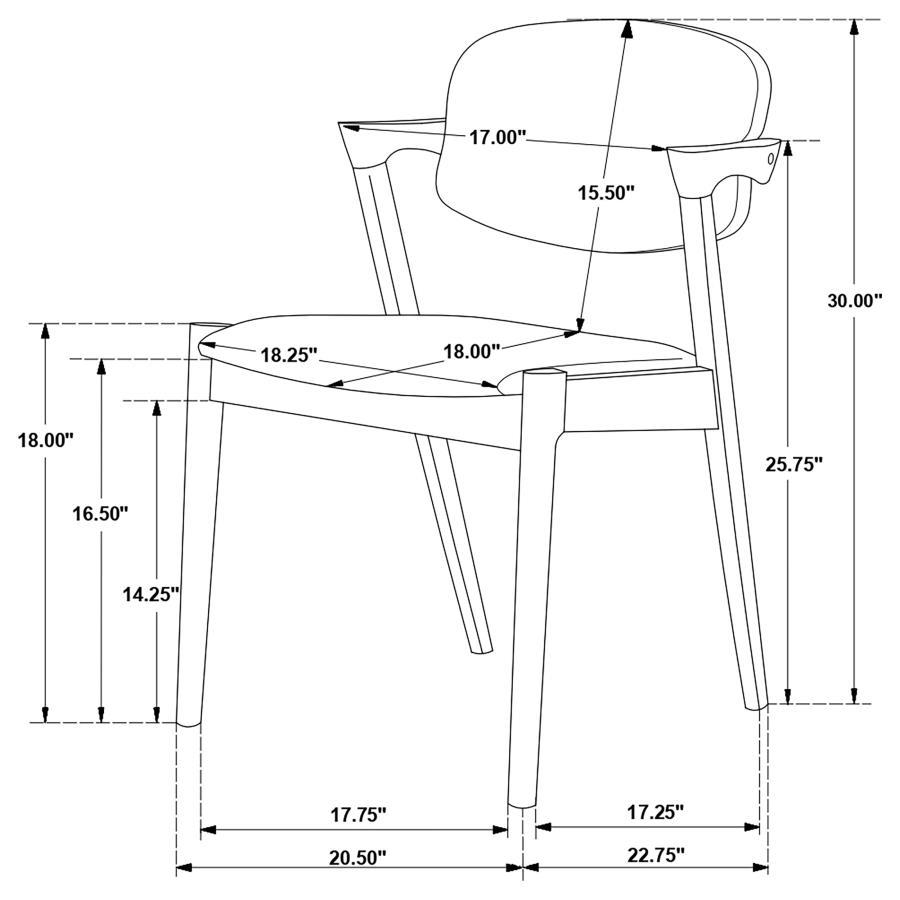 Stevie - Padded Wood Dining Arm Chair (Set of 2) - Black