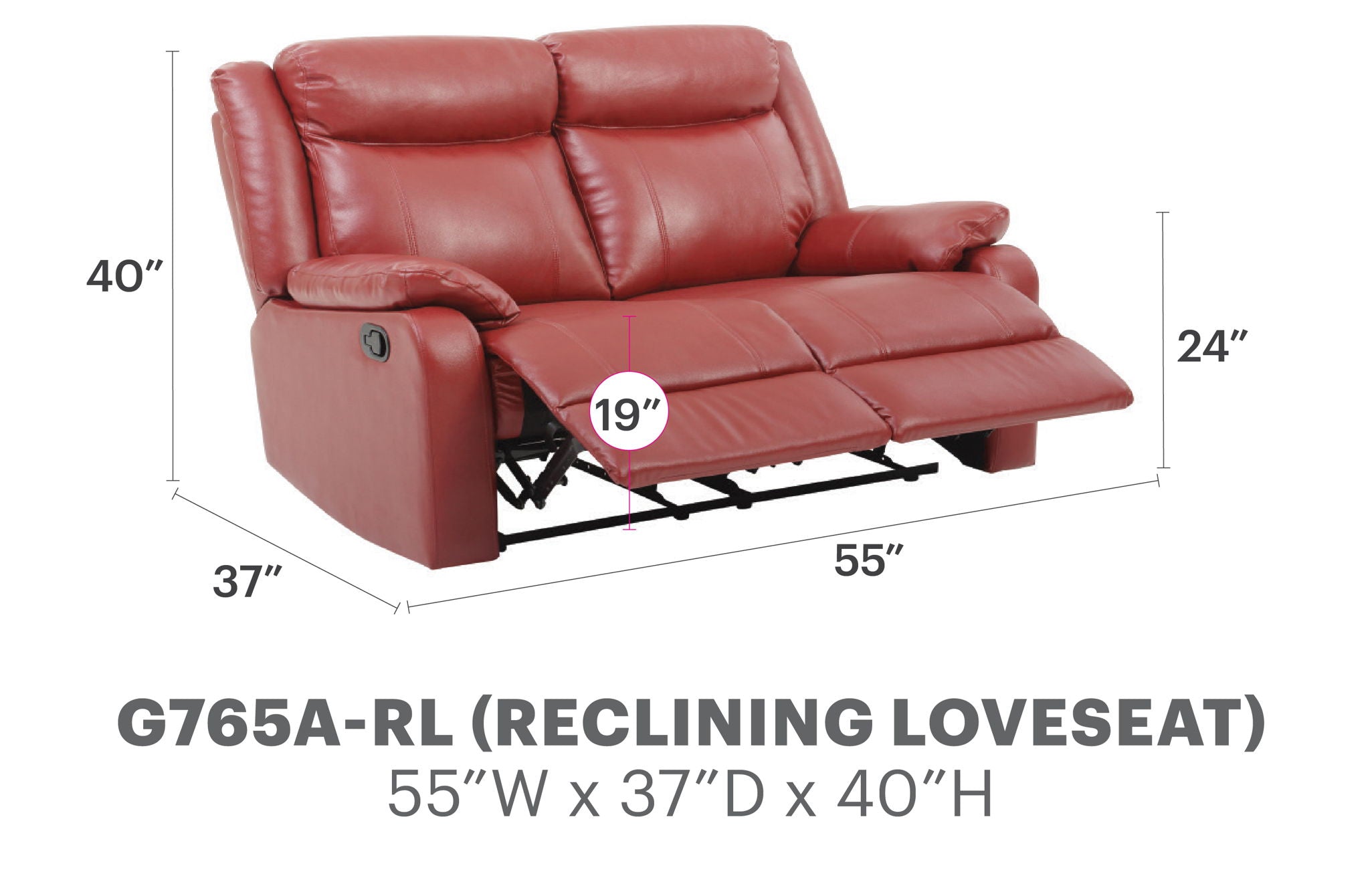 Ward - Stylish Reclining Loveseat For Two