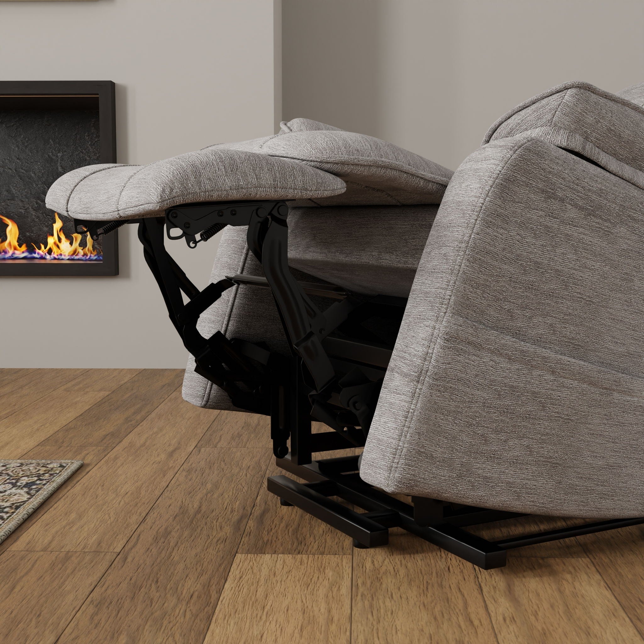 Lucie - Fabric Power Lift Chair - Gray