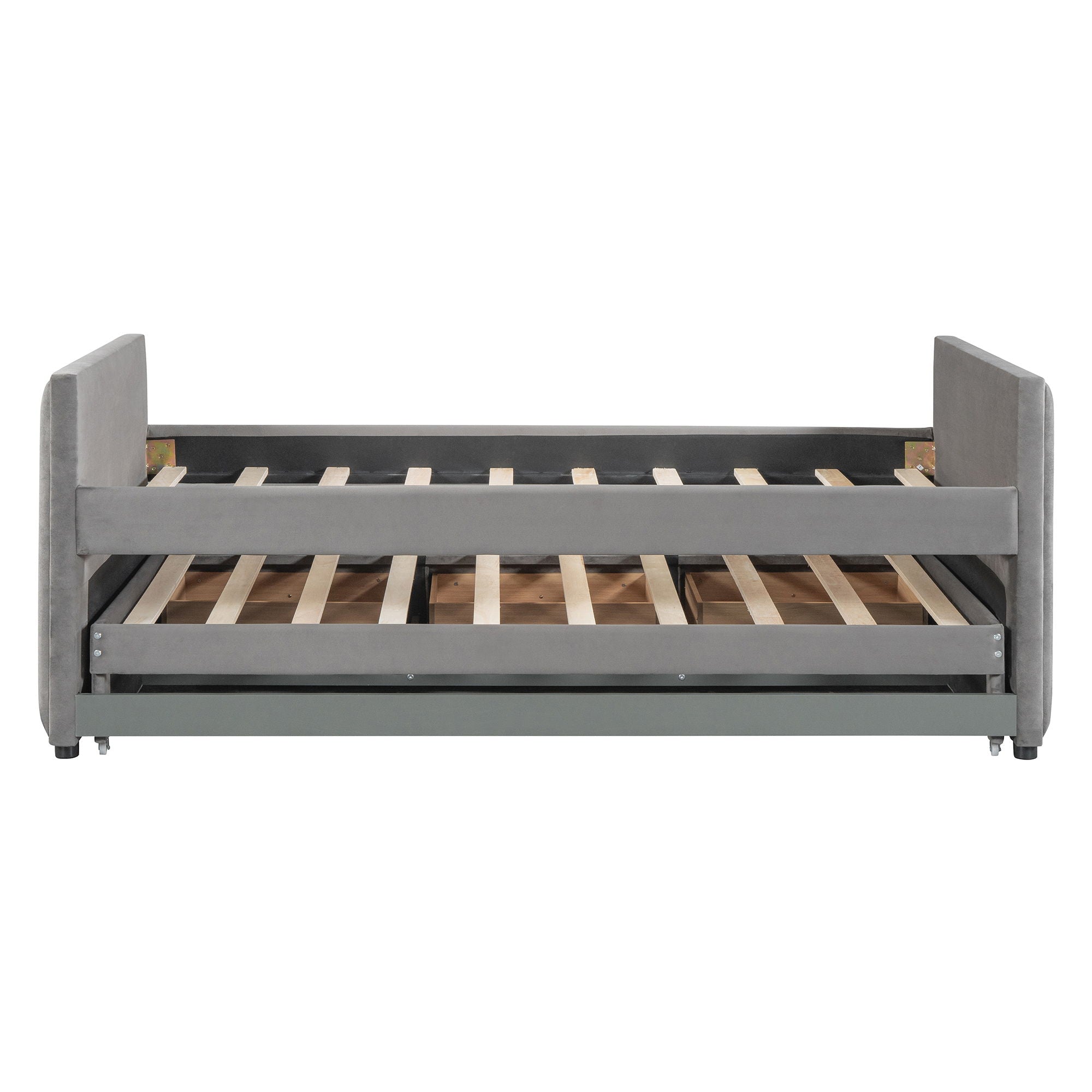 Upholstered Daybed With Trundle And Drawers