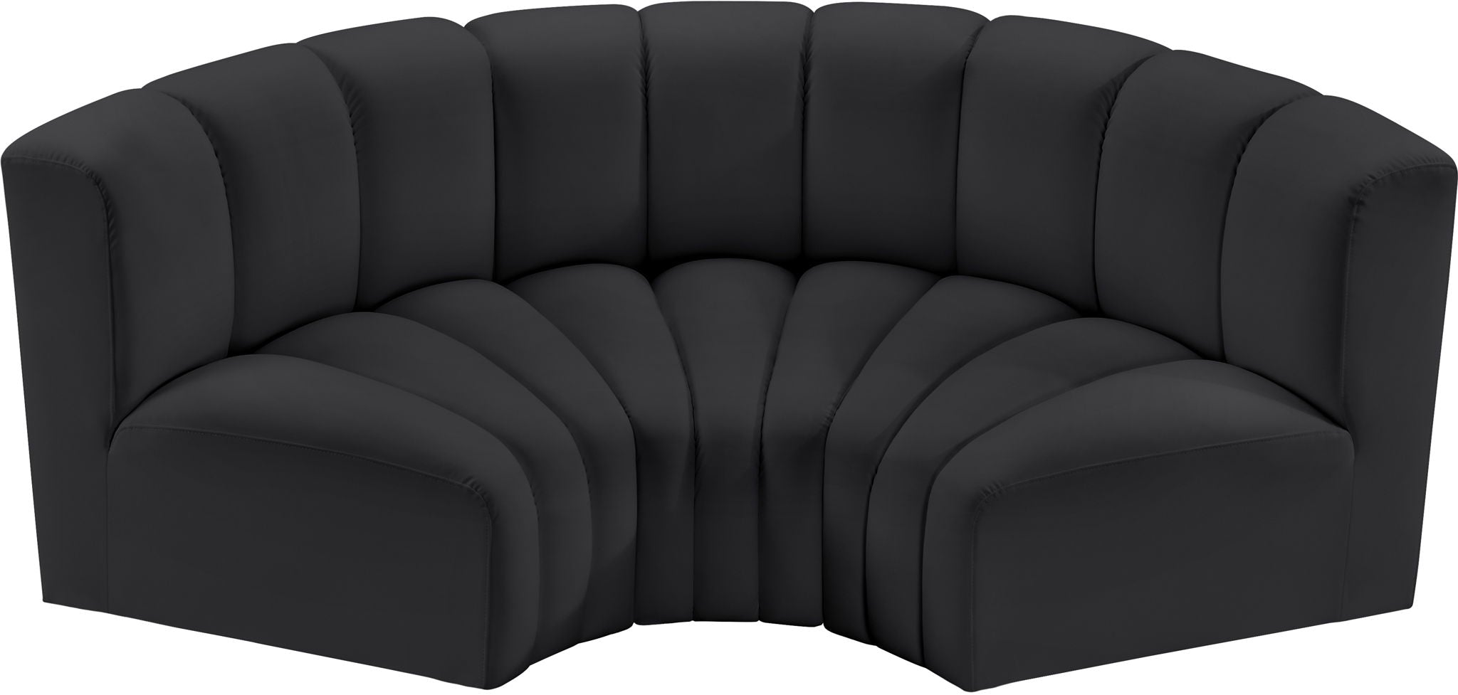 Arc - Faux Leather 3 Piece Modular U-Shaped Sofa