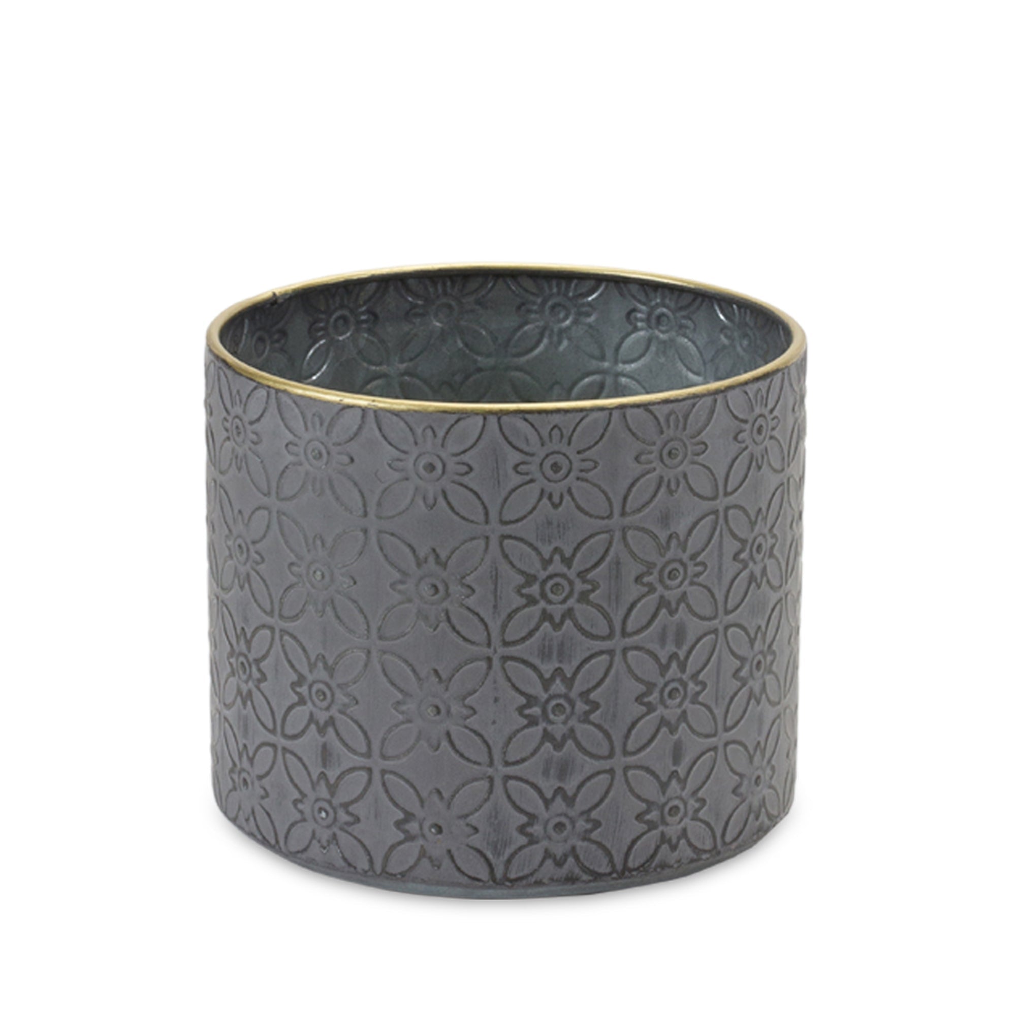 Ornate Geometric Metal Planter (Set of 4)