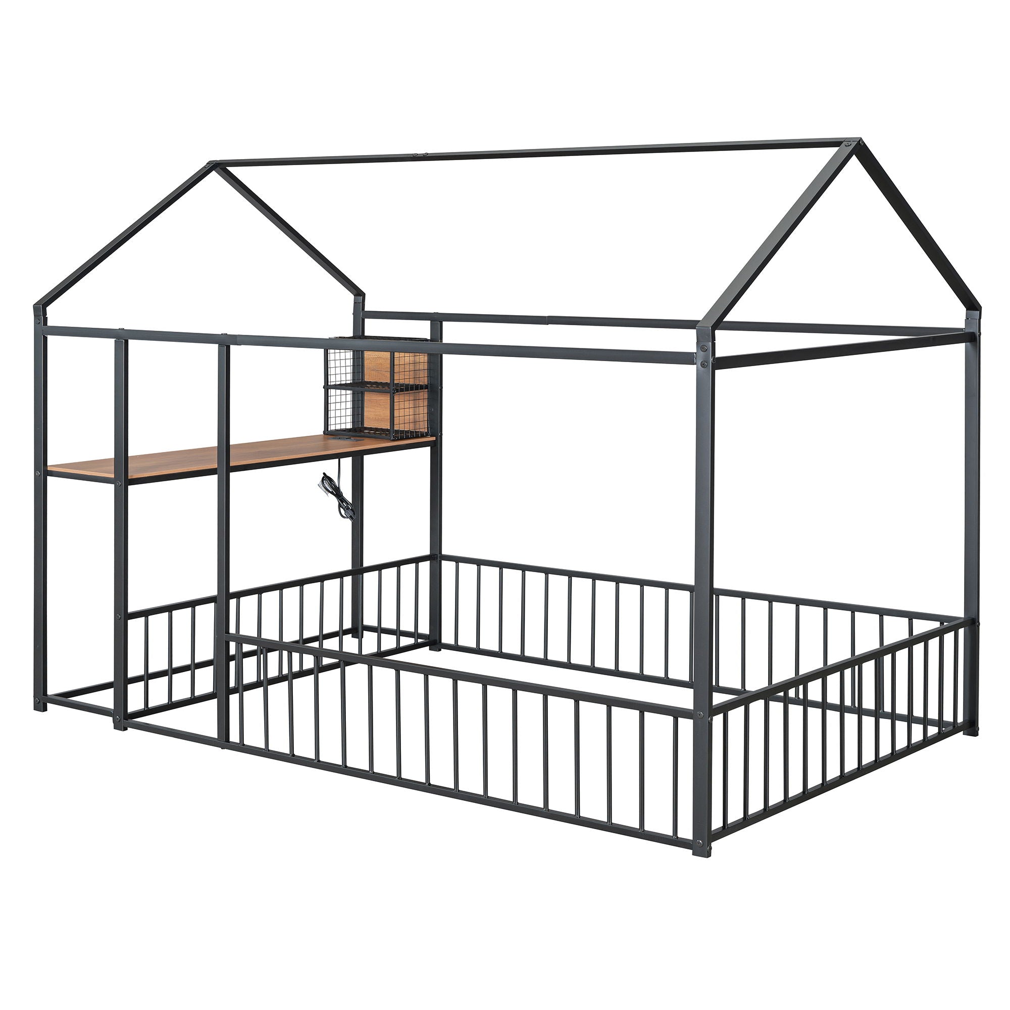 House Frame With Desk, Shelves, Power Outlets And USB Ports