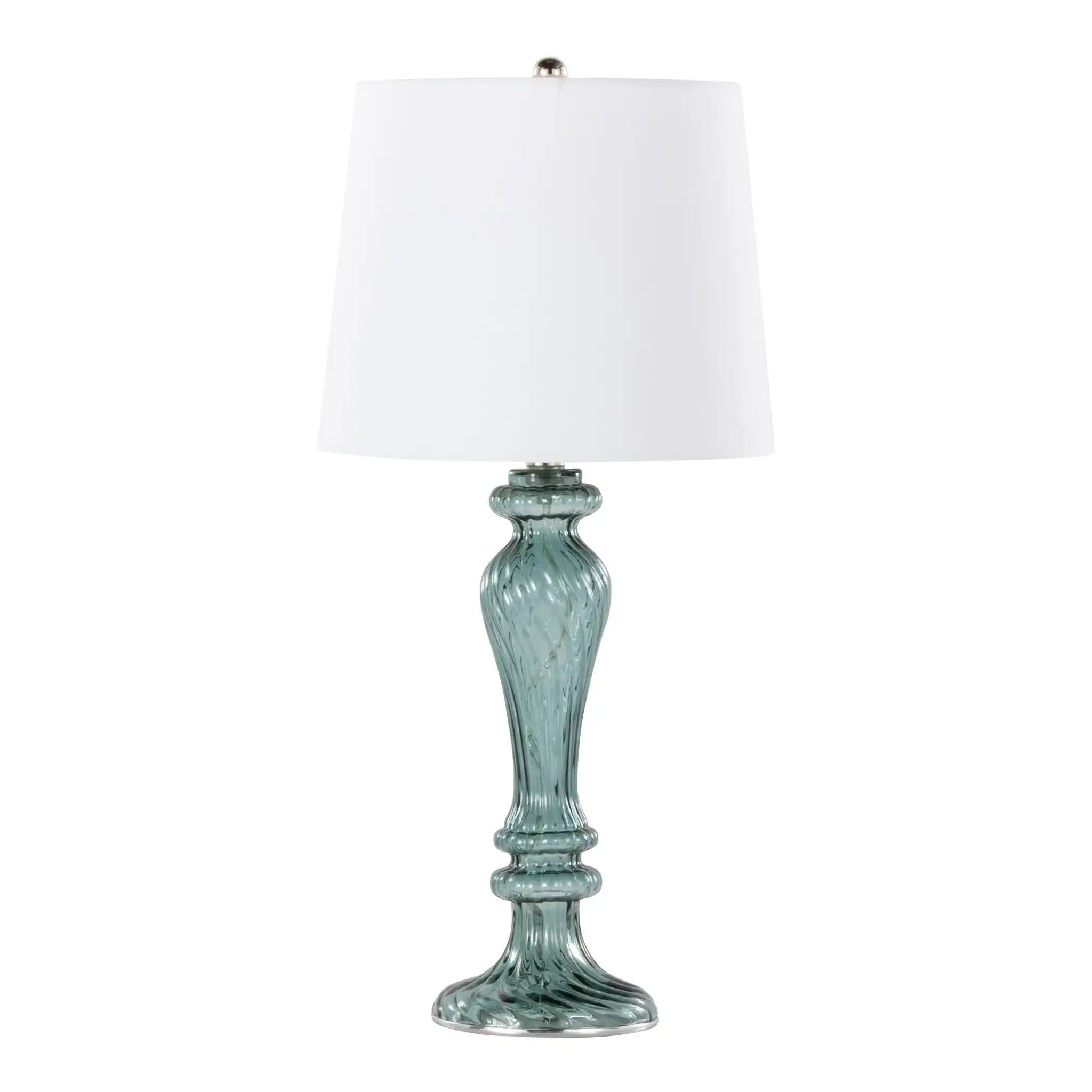 Windsor - Contemporary Table Lamp (Set of 2) - Clear Turquoise / Off White