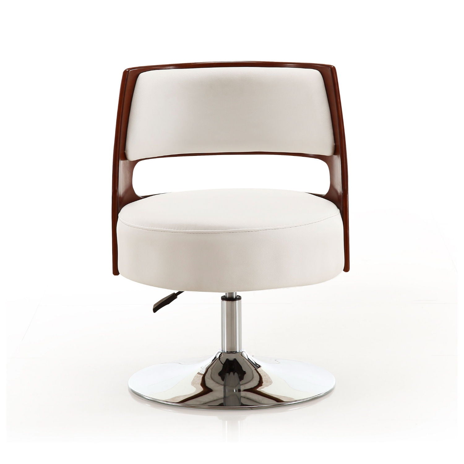 Salon - Swivel Lounge Chair 2 Tone Design With Adjustable Height And Full Swivel For Living Room - White