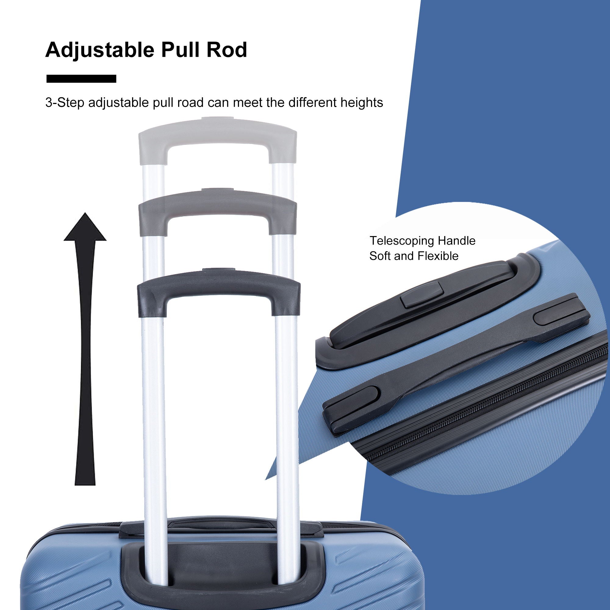 Luggage 4 Piece Lightweight Suitcase With Rotating Wheels With Tsa Lock,
