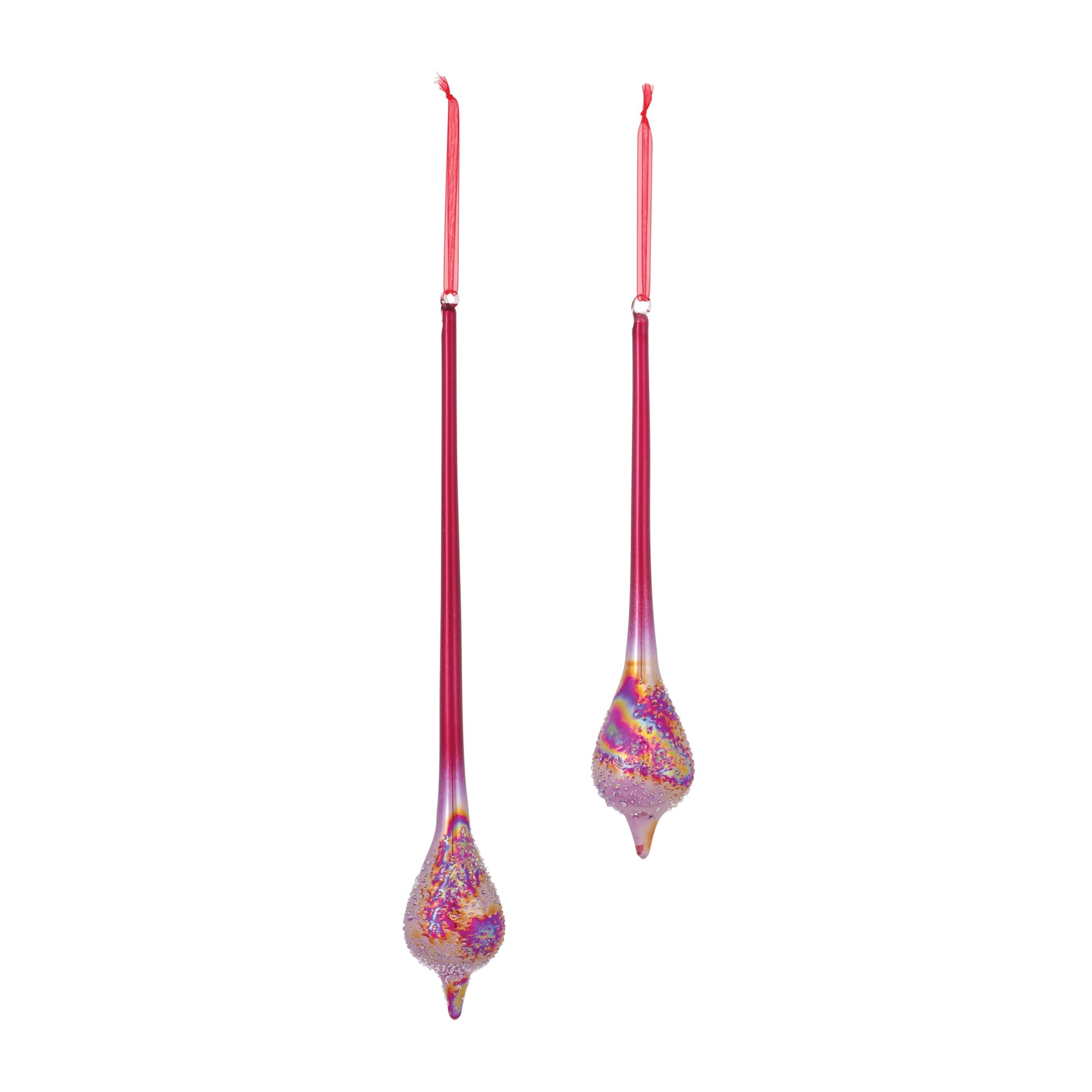 Irredescent Glass Drop Ornament (Set of 6)