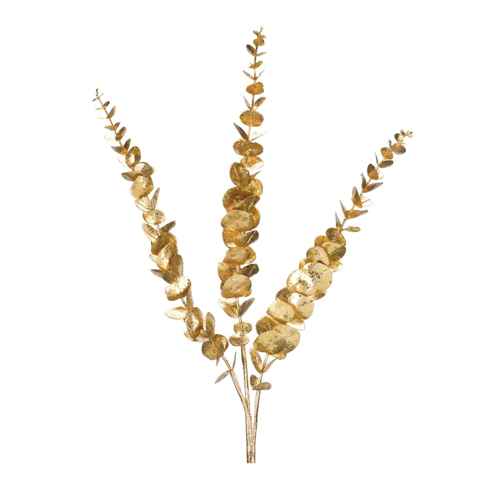 Gold-Glittered-Eucalyptus-Spray-(Set-of-6)-Christmas-Decor