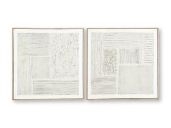 Andorfield - Wall Art Set (Set of 2) - Beige / Black / White