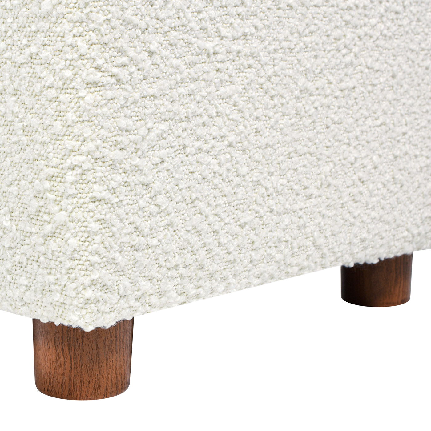 Upholstered Storage Ottoman - Ivory White - Best Buy Furniture
