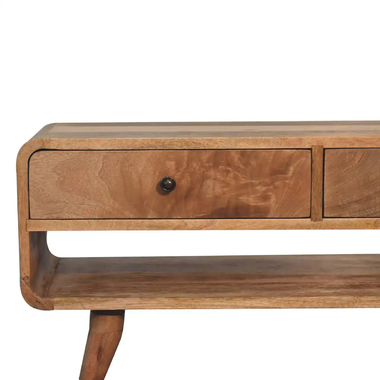 Reverse Curve Media Unit - Oak - Best Buy Furniture