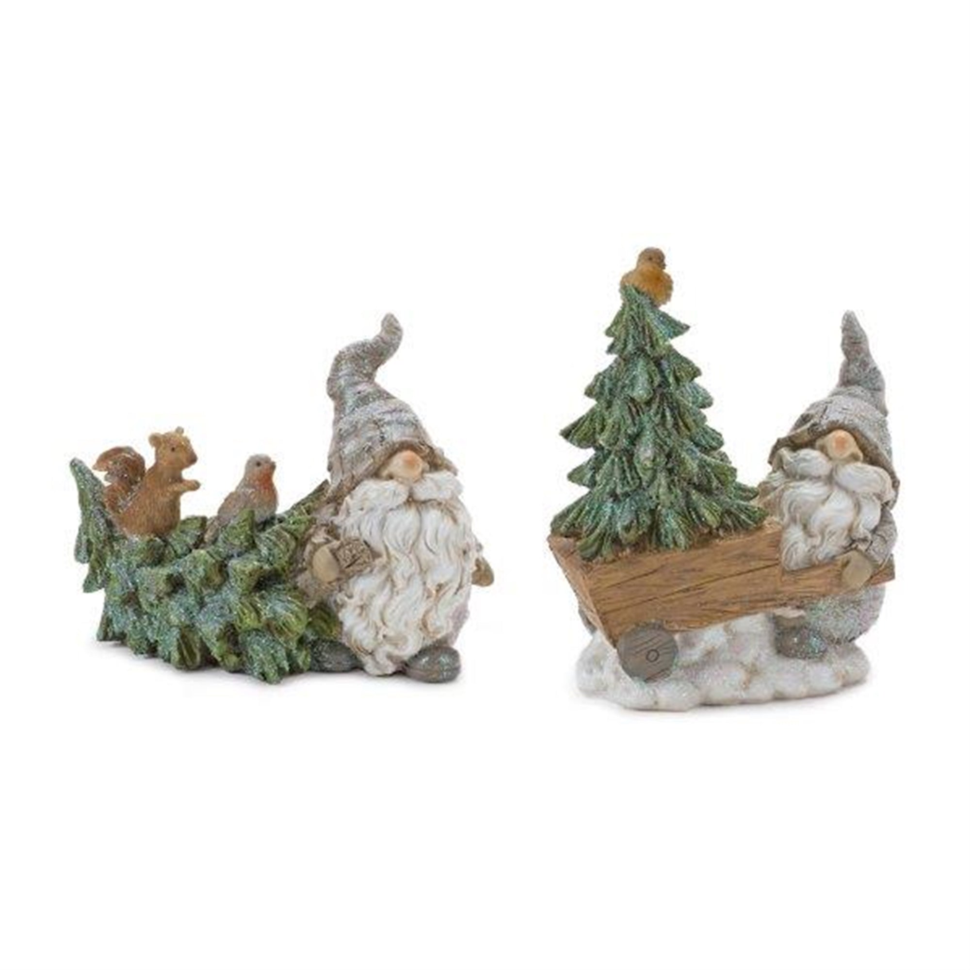 Pine-Tree-Trunk-Gnome-with-Woodland-Animals-(Set-of-2)-Christmas-Decor