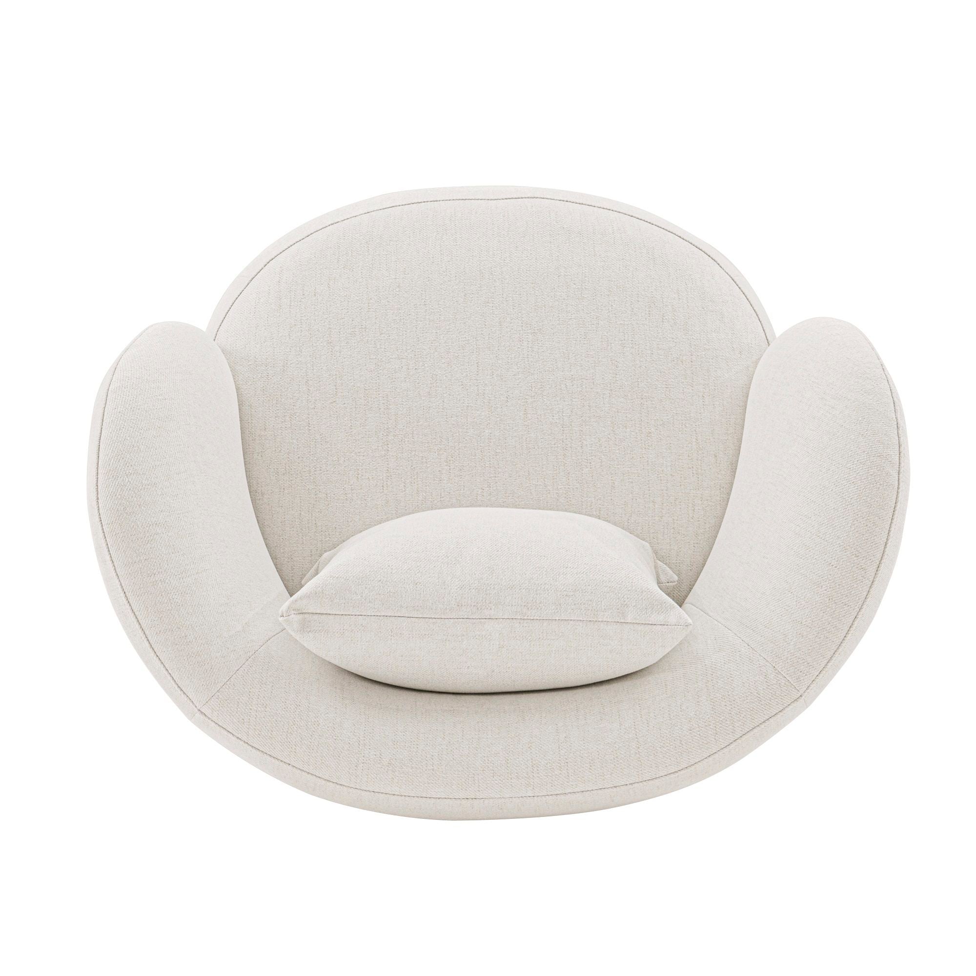 Weave - Accent Chair With Pillow, Comfortable Seating For Living Room - Cream
