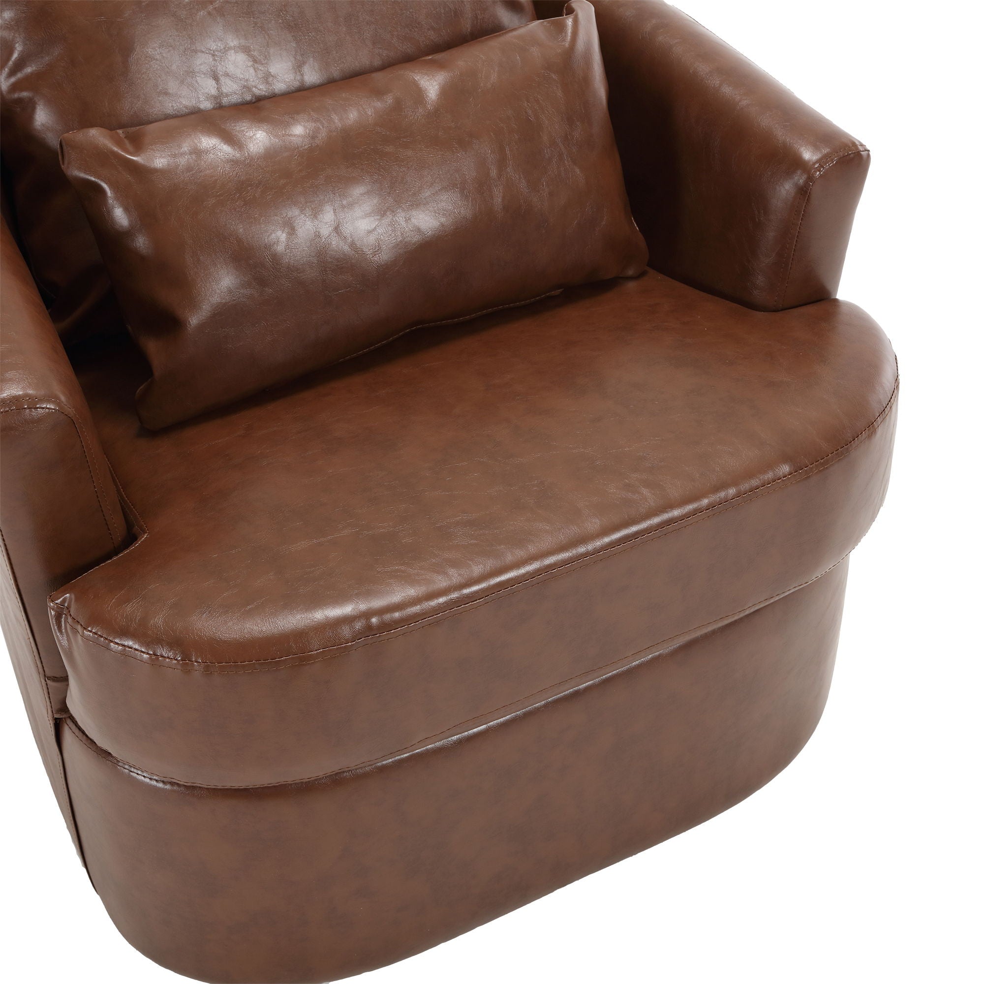 Modern Barrel Comfy Round Accent Sofa Chair, 360 Degree Swivel