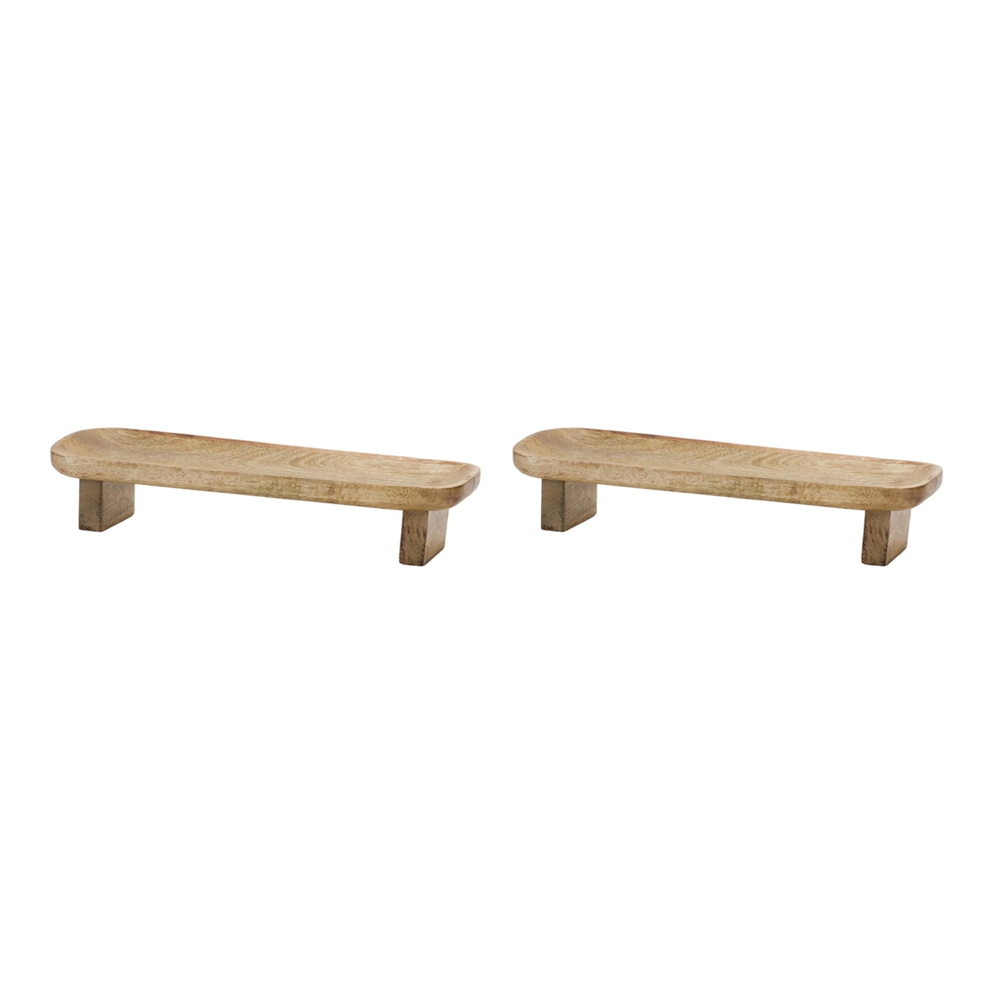 Natural Mango Wood Tray (Set of 2)