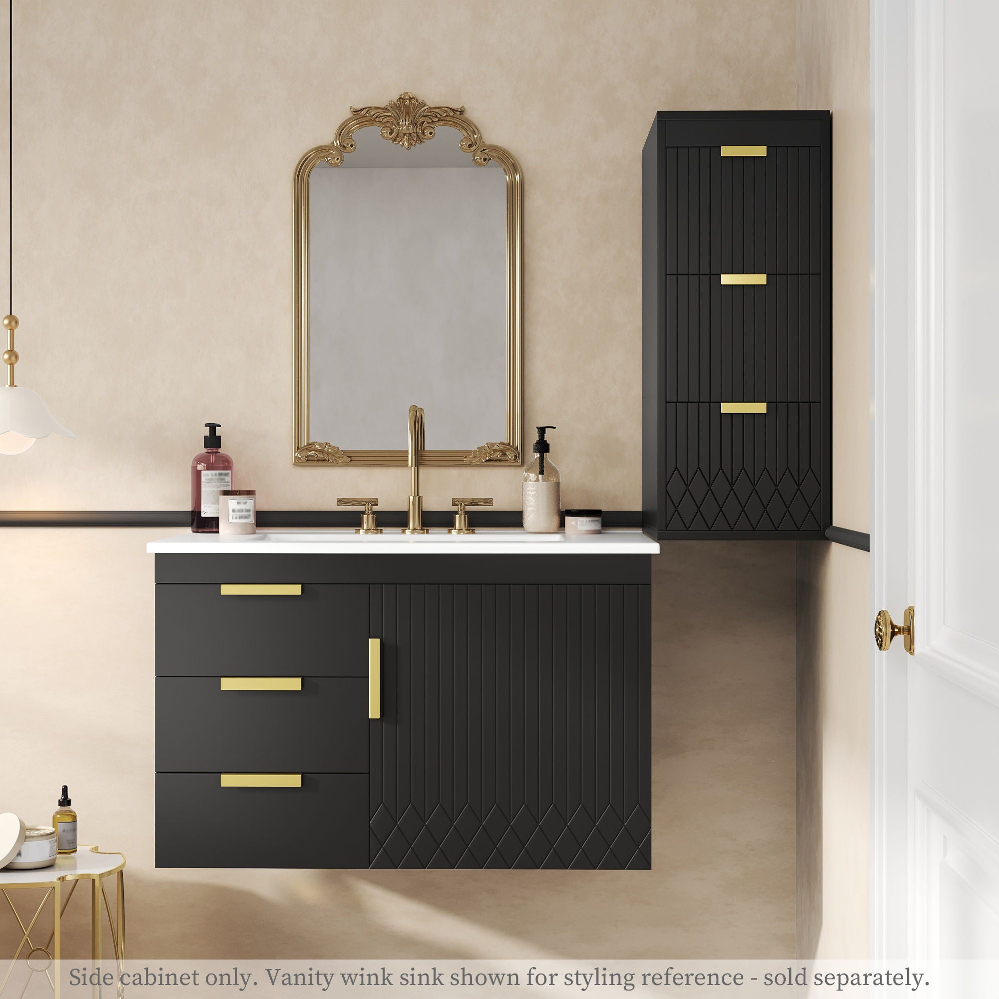 Modern Wall Mounted Floating Cabinet With Drawers For Bathroom