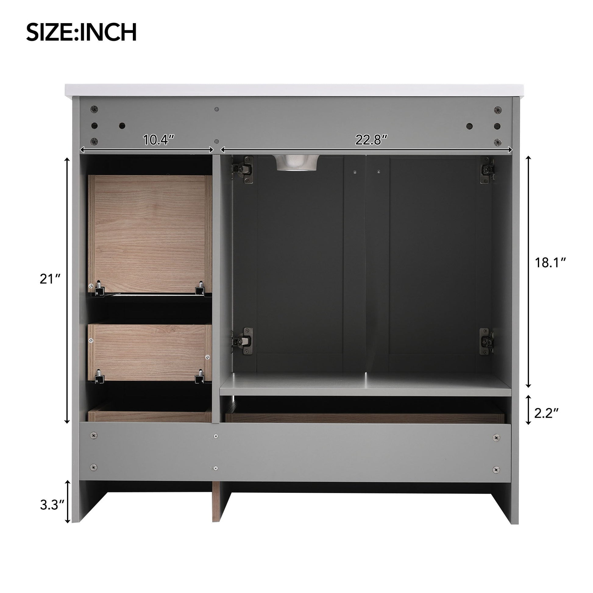 Shaker Free Standing Bathroom Vanity Cabinet With Sink, Soft Close Drawers, Soft Close Doors - Best Buy Furniture