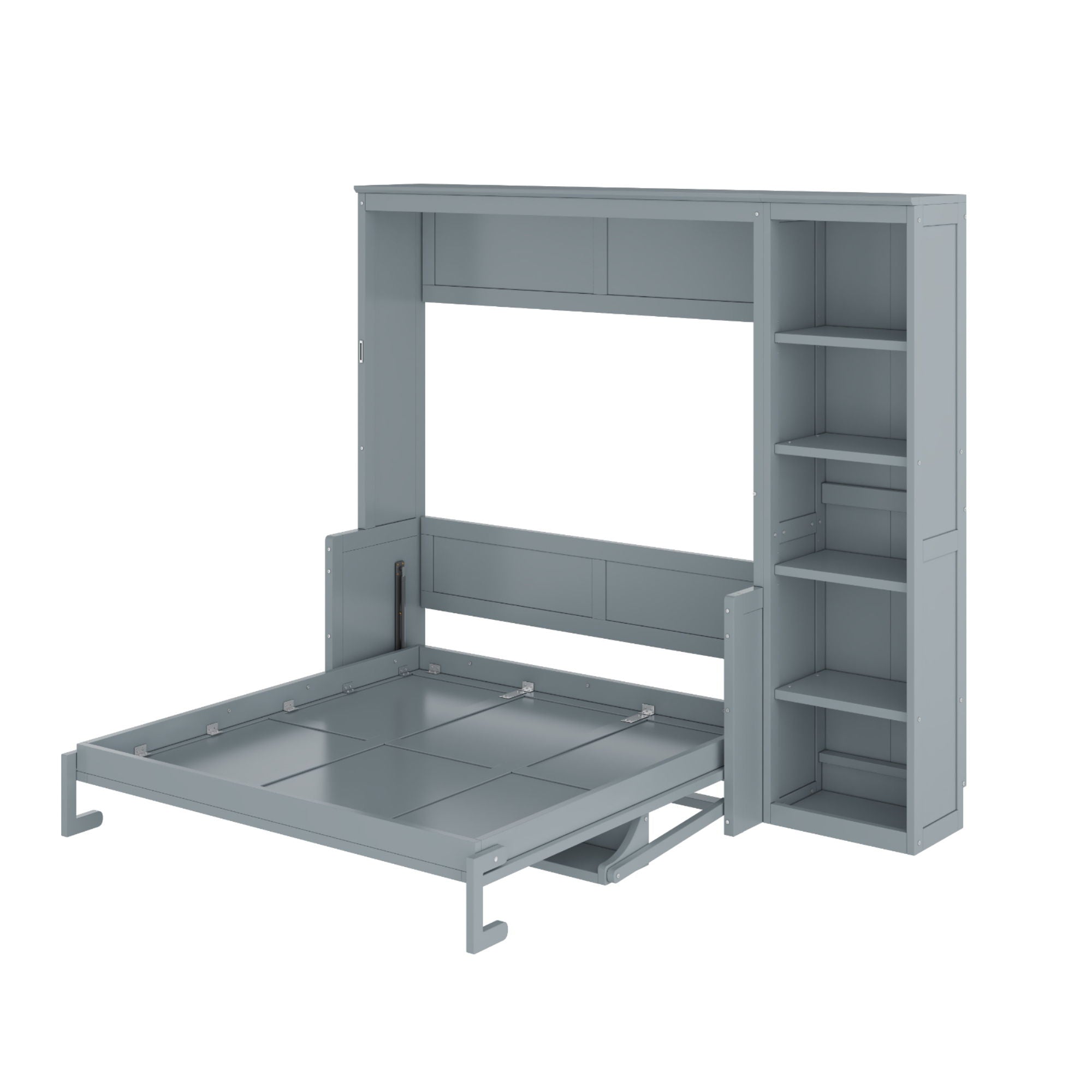 Sturdy Murphy Bed With Desk And Bookshelf