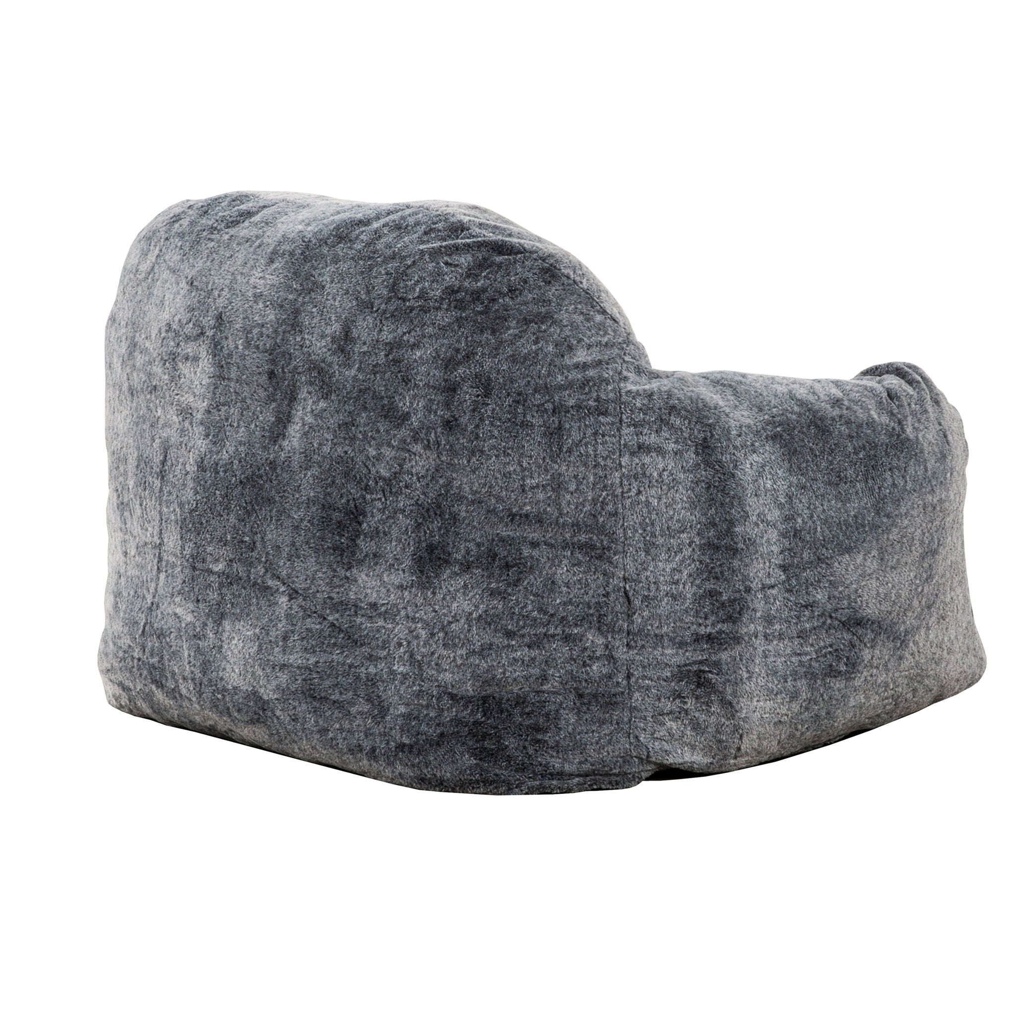Living Room Bean Bag Sofa Chair With Memory Foam Fillings, Soft Upholstered Bean Bag Armchair - Black / Gray