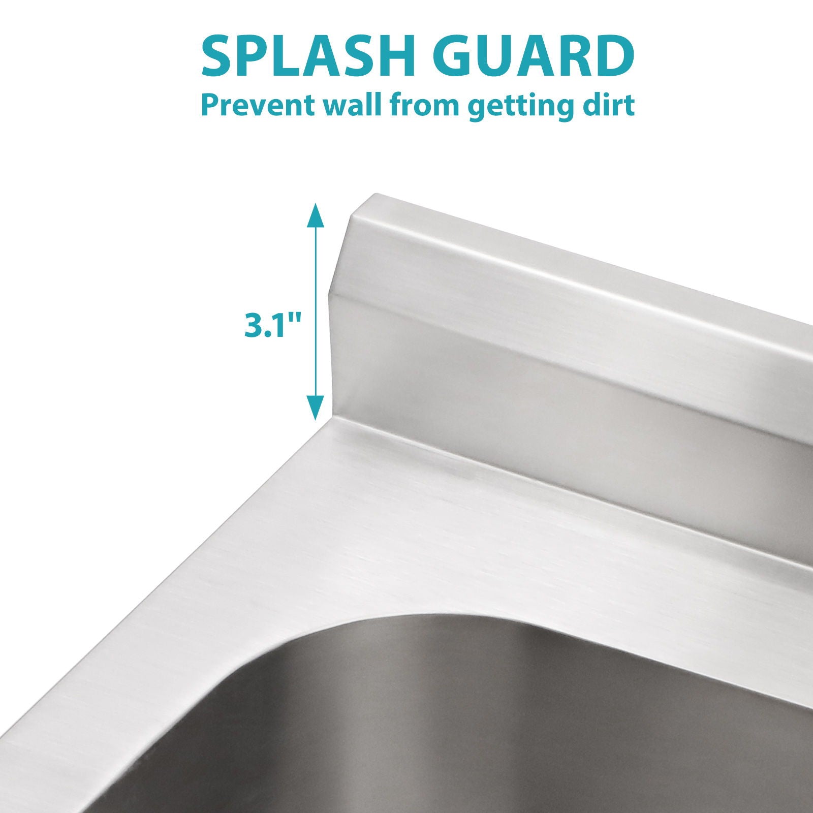 Single Bowl Utility Sink, Freestanding Commercial Kitchen Sink For Laundry Room - Brushed Nickel