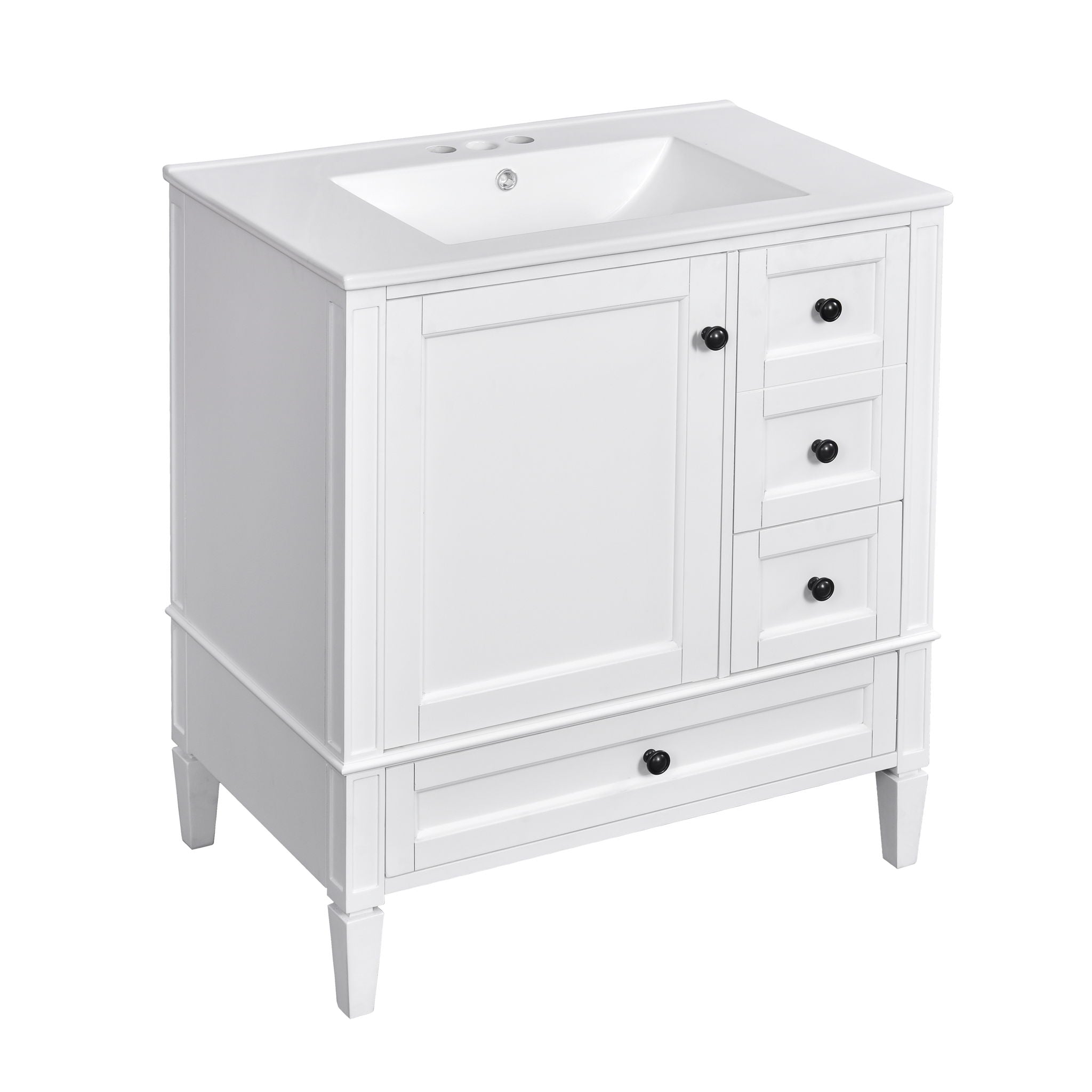 Bathroom Vanity With Sink, Storage Cabinet With 3 Drawers