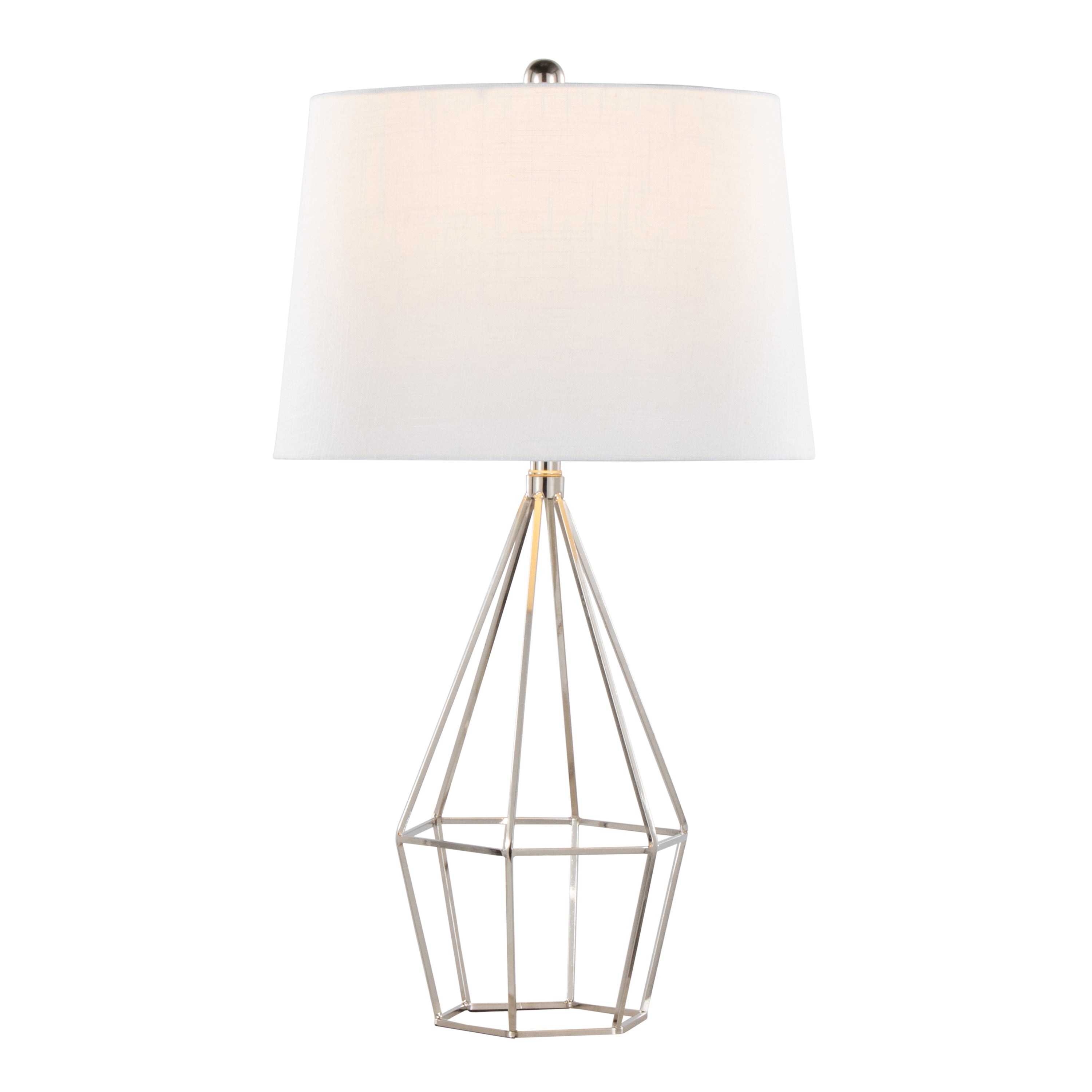 Diana 29" Contemporary Metal Table Lamp Set in Polished Nickel