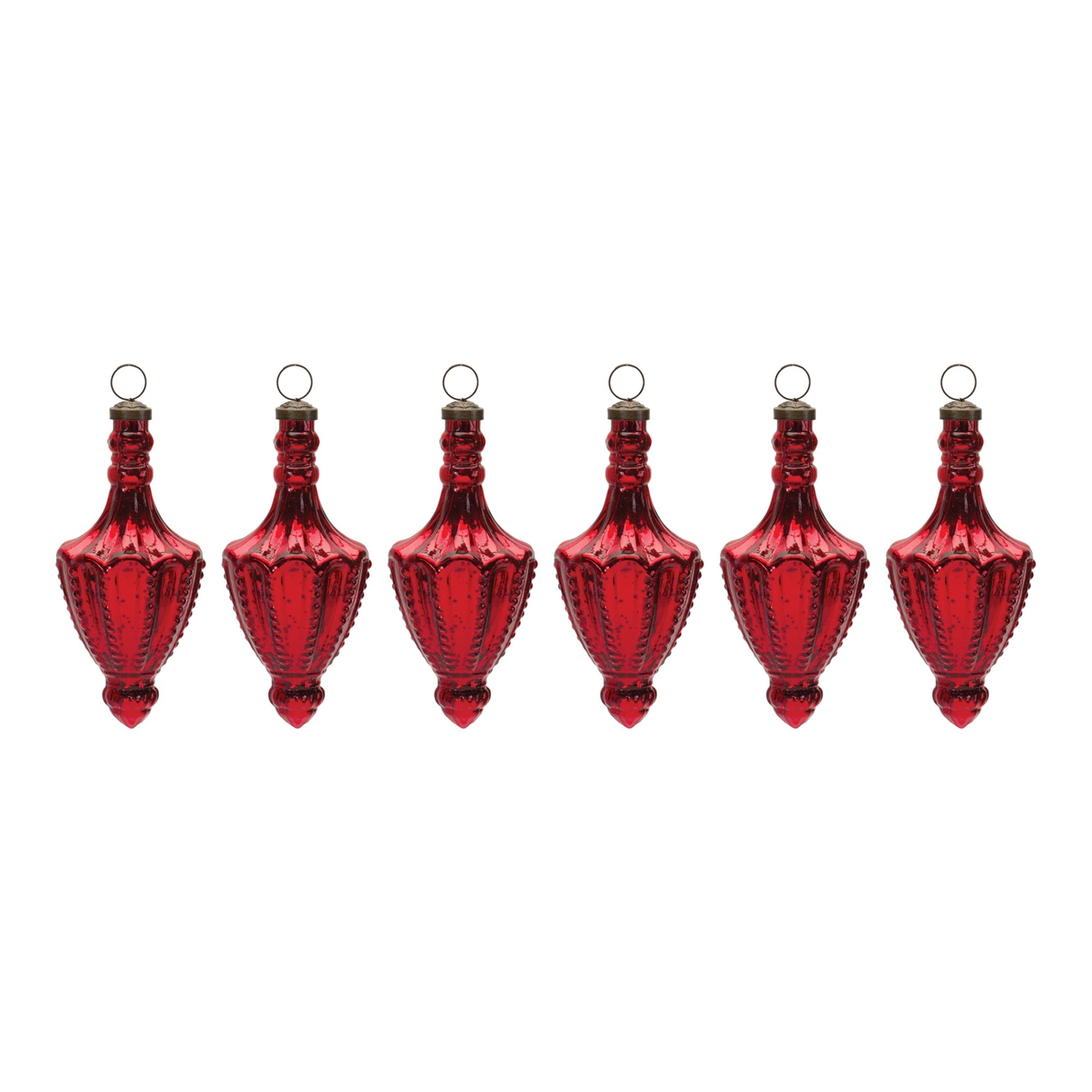 Mercury Glass Finial Drop Ornament (Set of 6)