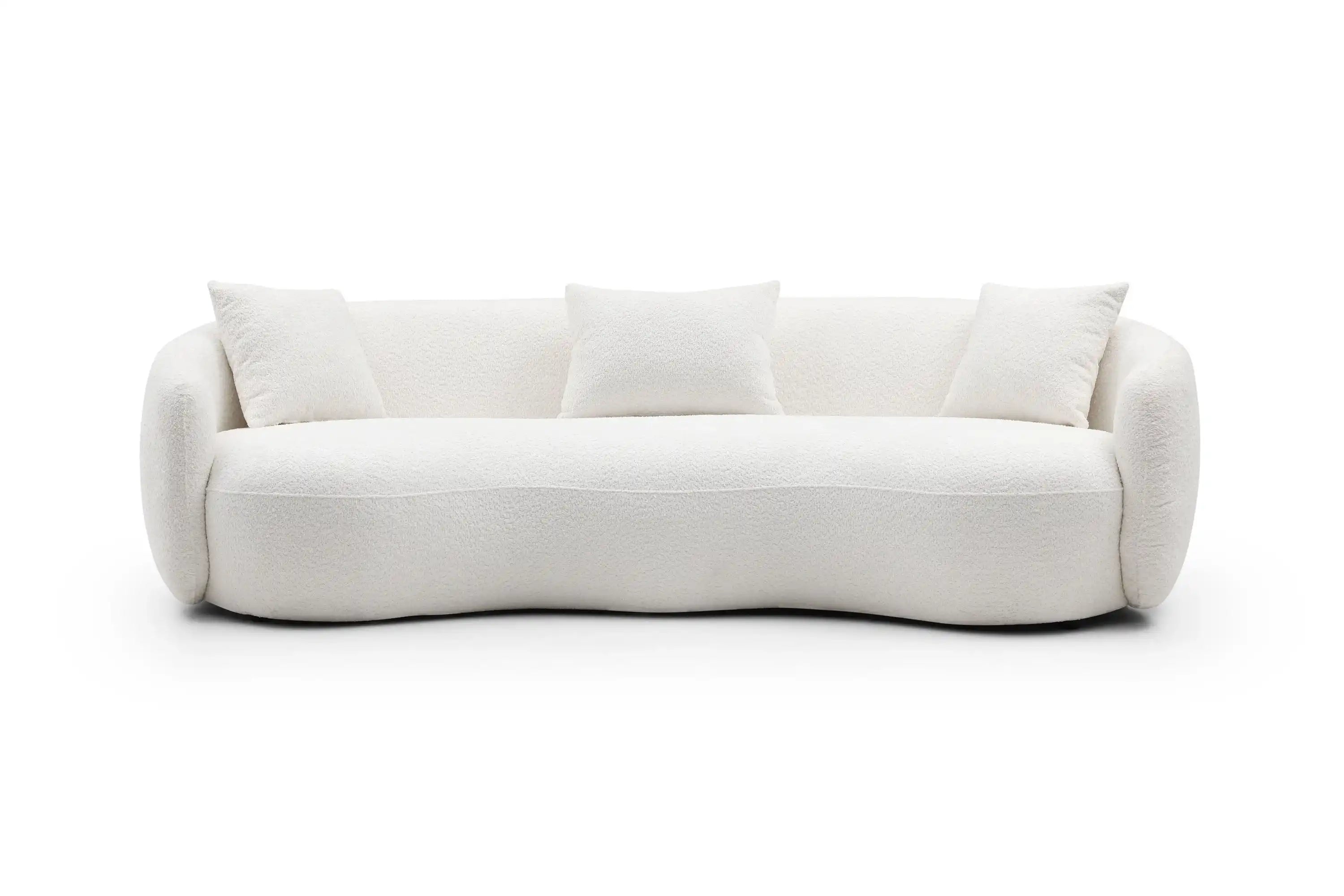 Plume Modern Curved Boucle Sofa
