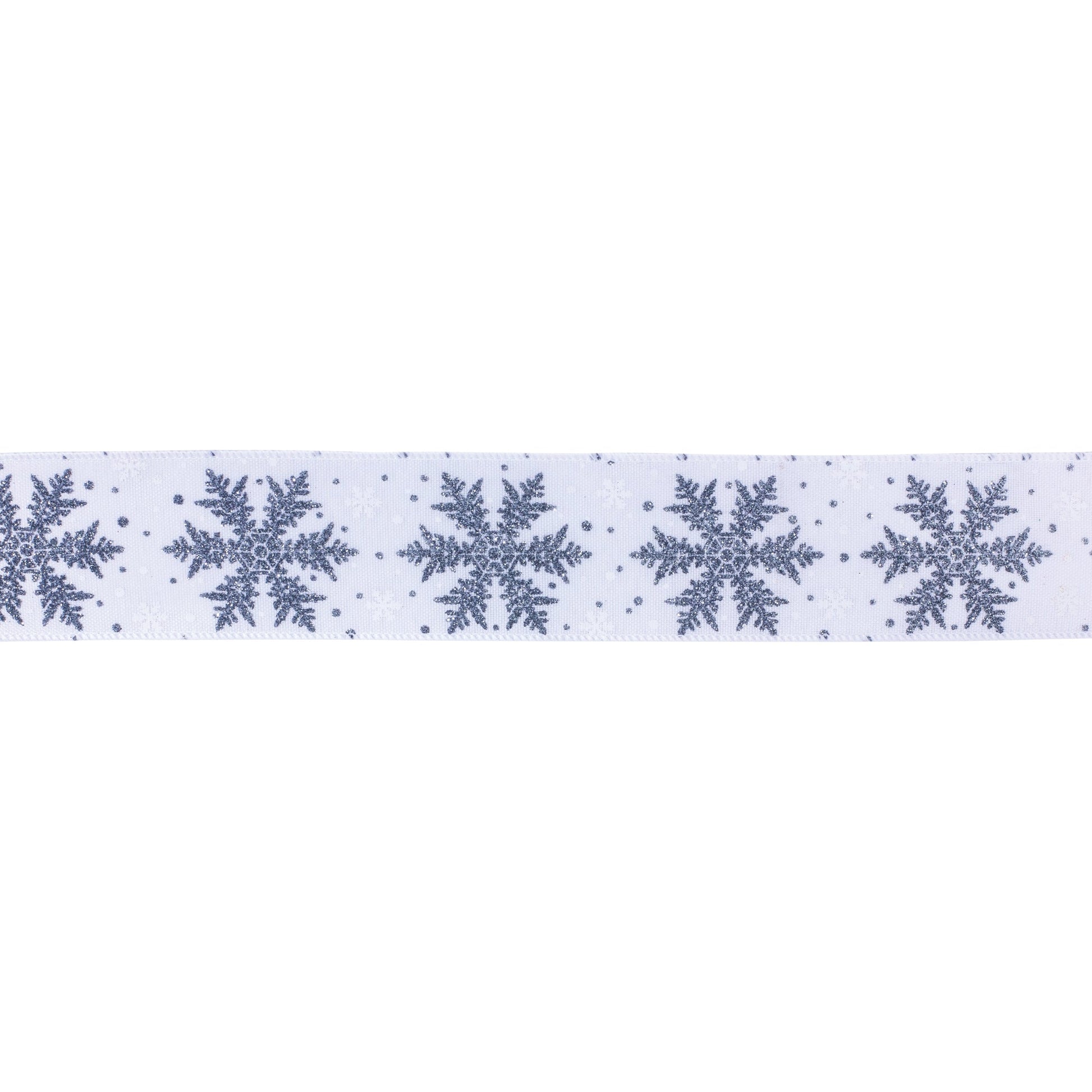 Glittered-Snowflake-Ribbon-(Set-of-2)-Ribbons-&-Trim