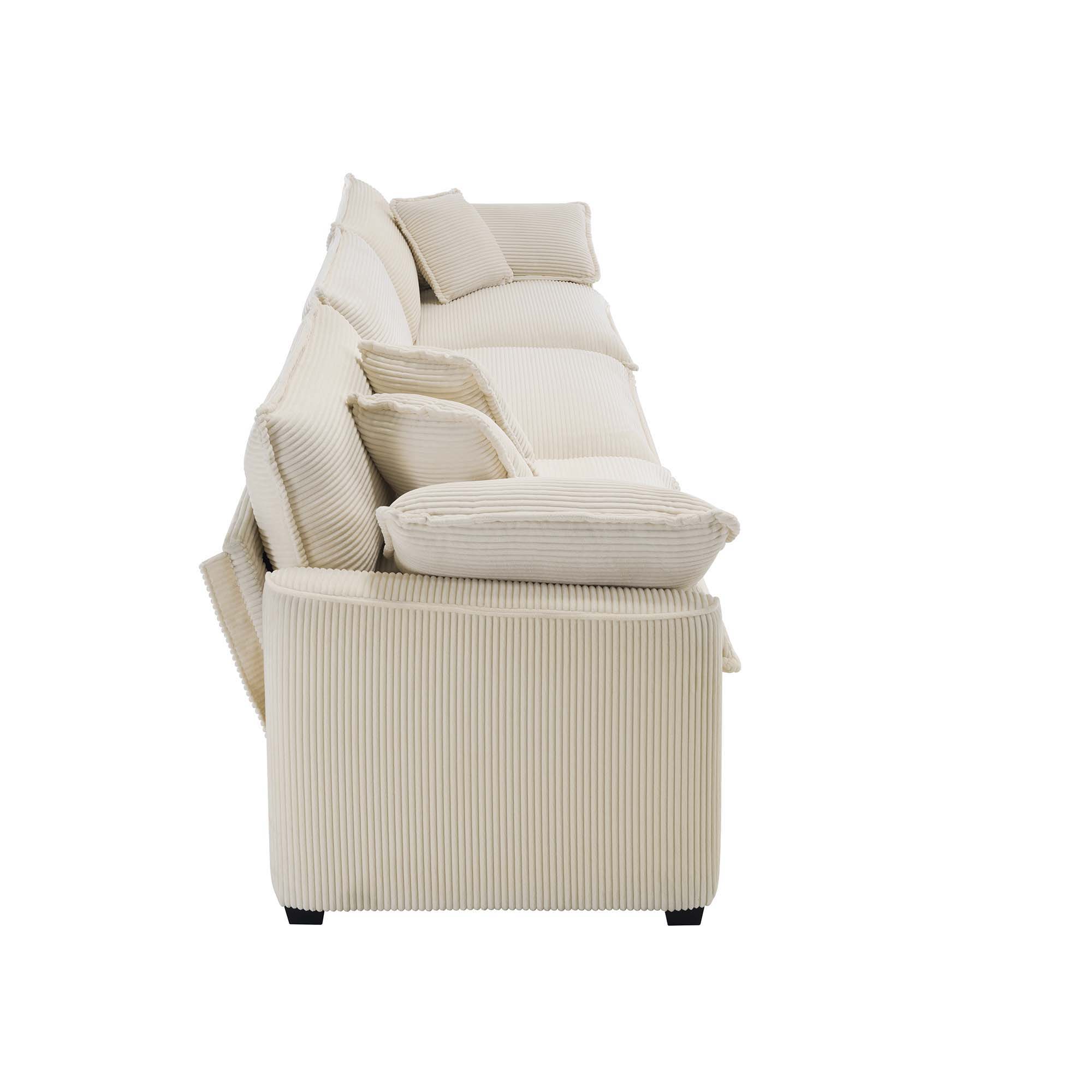 Elegant Corduroy Oversized Sectional Sofa Set With Deep Seats And Flexible Layout