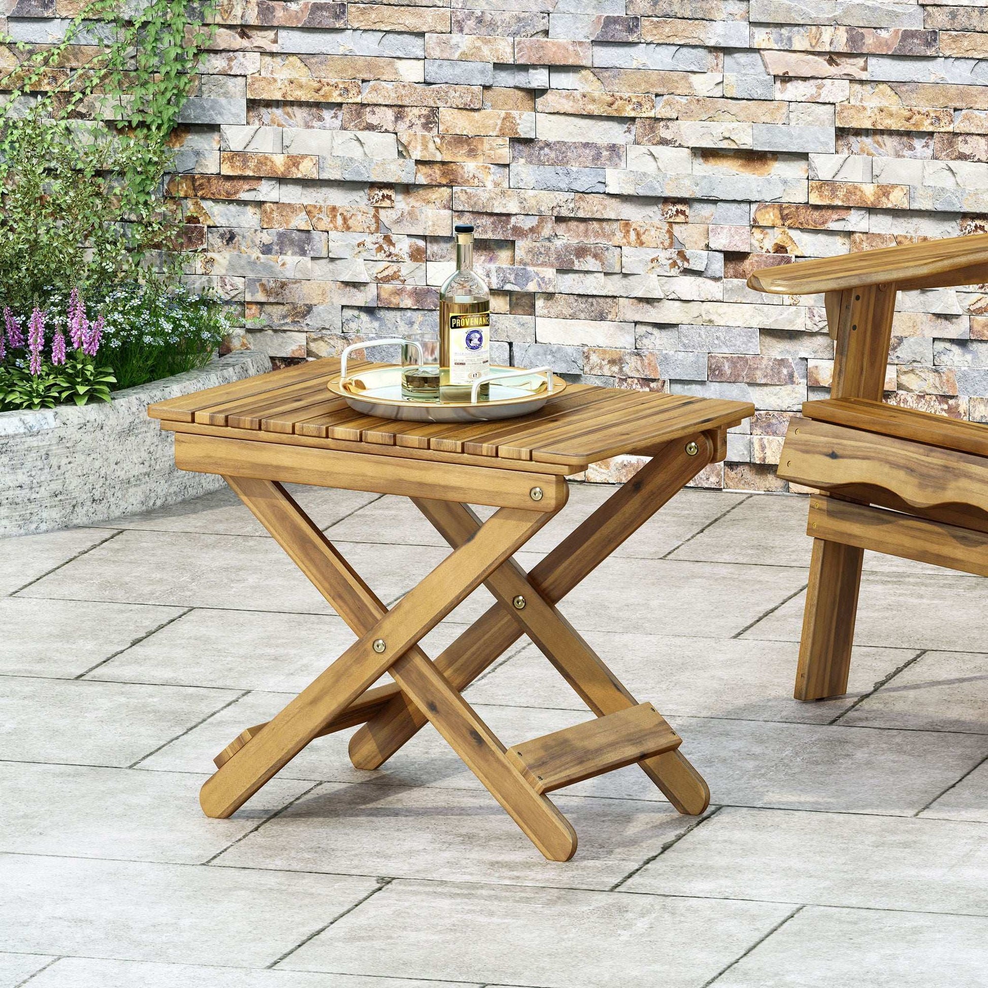 Outdoor Folding Wooden Side Table - Best Buy Furniture