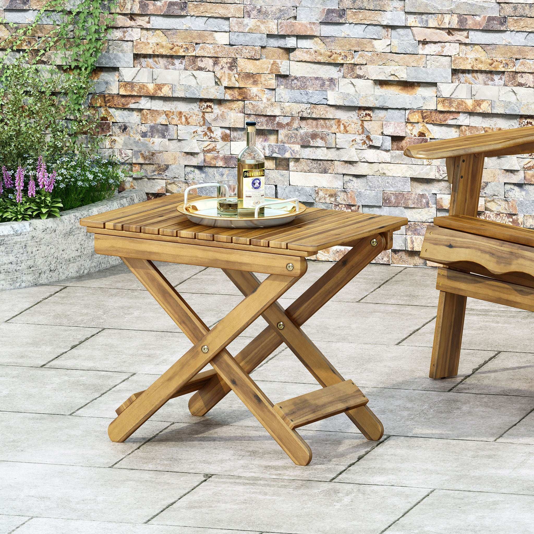 Outdoor Folding Wooden Side Table - Best Buy Furniture