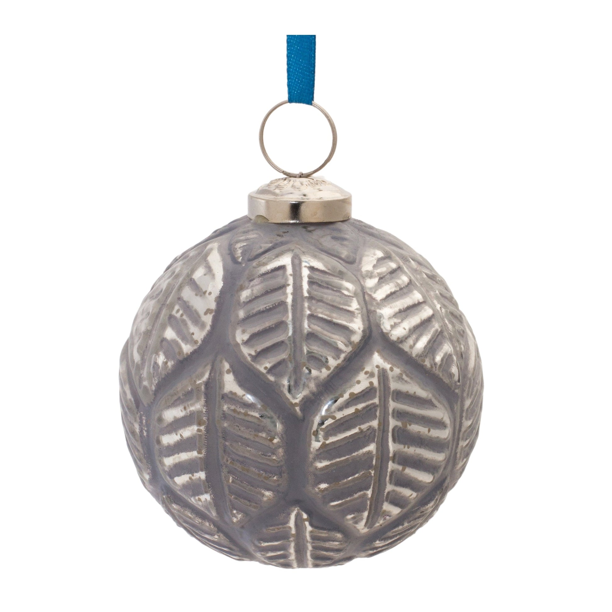 Etched-Leaf-Glass-Ball-Ornament-(Set-of-6)-Christmas-Ornaments
