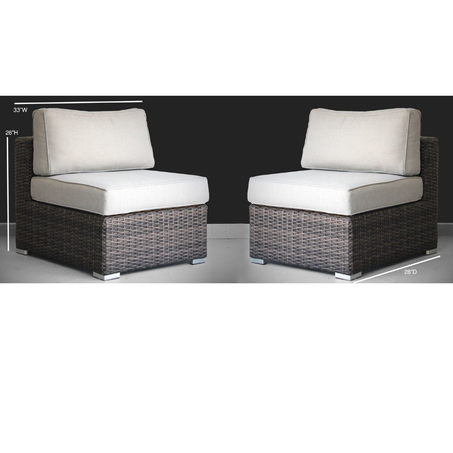 Minnesota - Armless Patio Chairs (Set of 2)