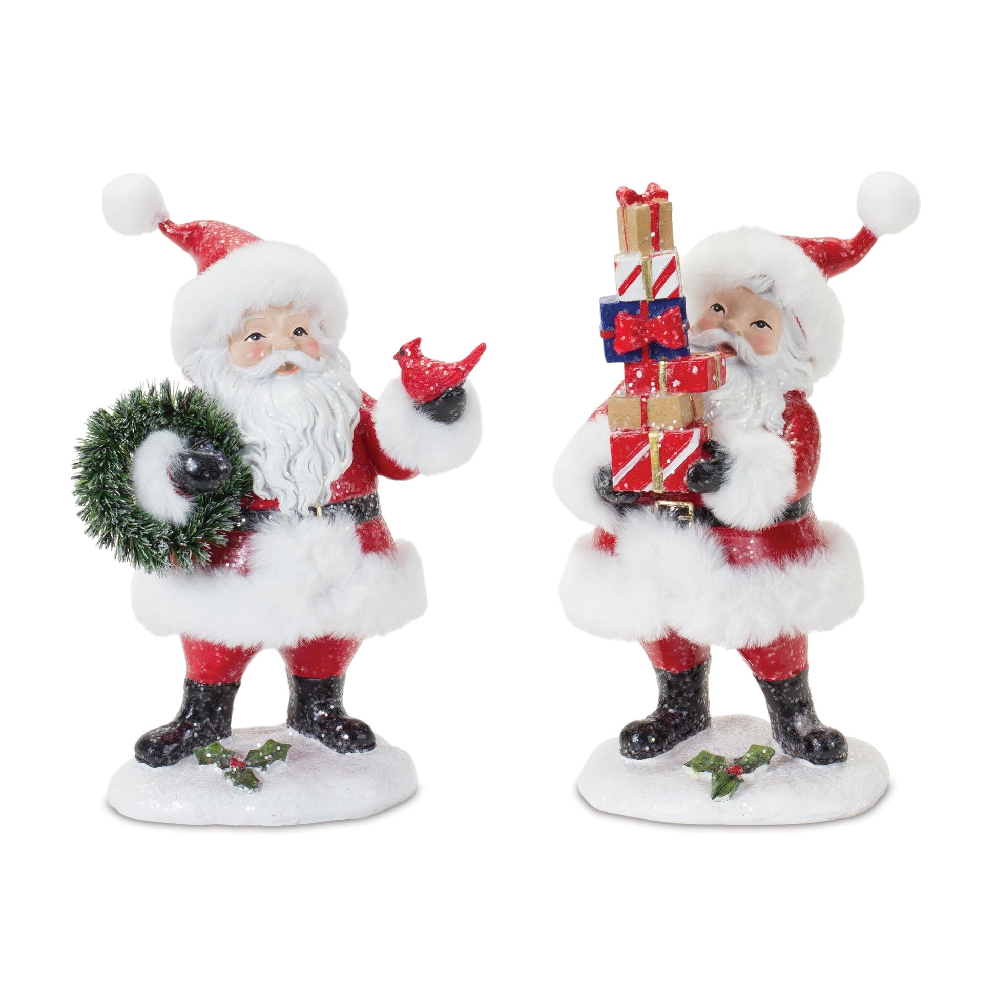 Fluffy-Santa-Figurine-(Set-of-2)-Christmas-Decor