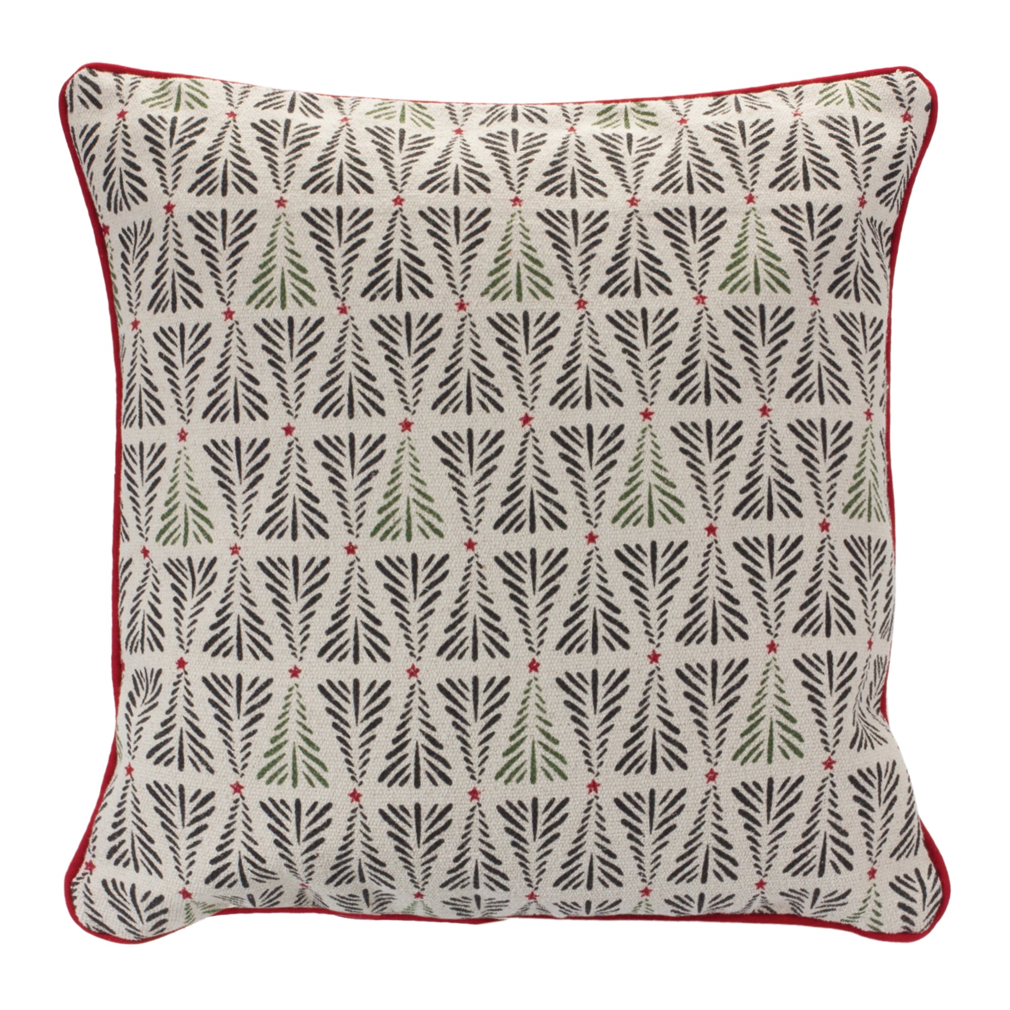 Pine Tree Holiday Throw Pillow 18"SQ