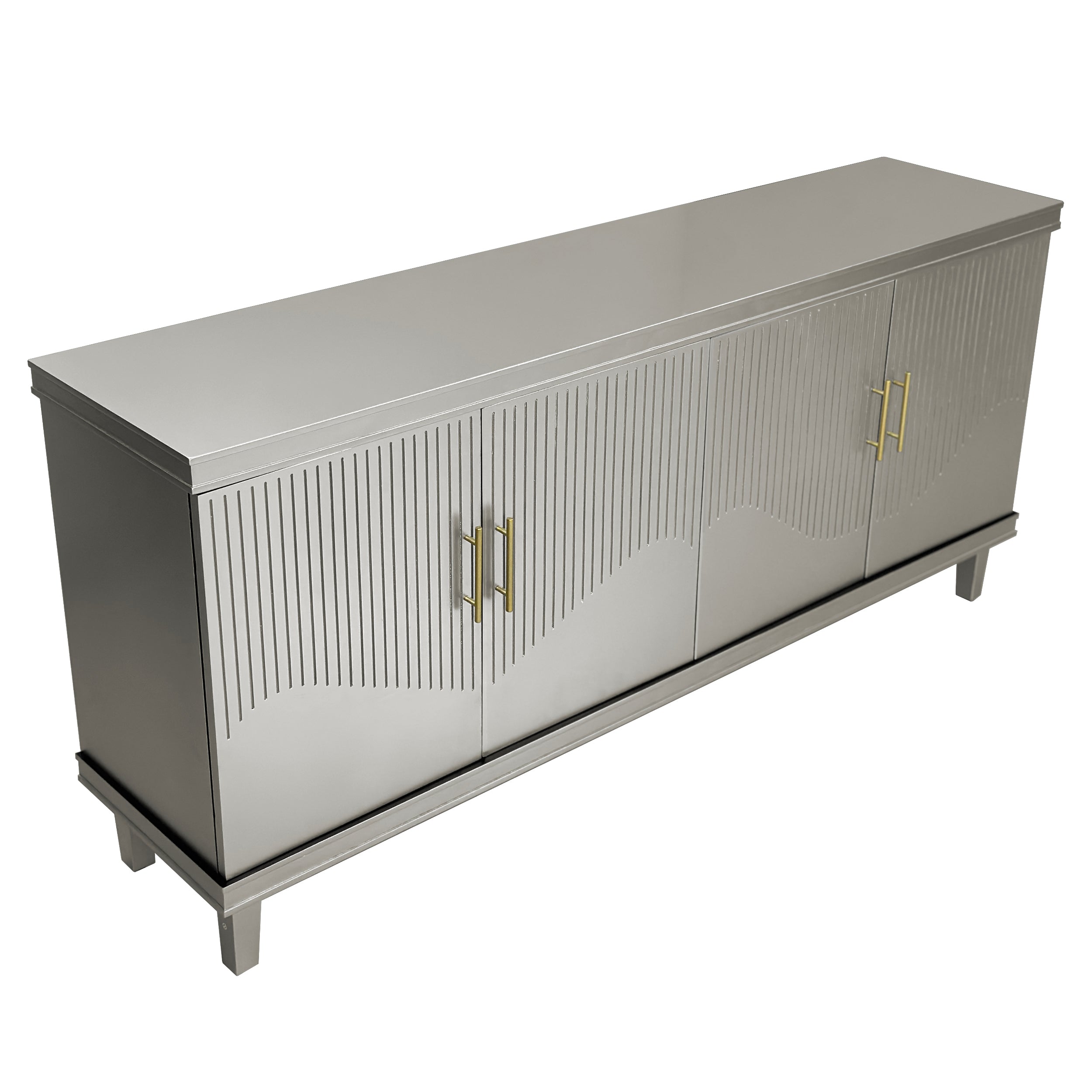 Champagne 4-Door Cabinet with Adjustable Shelves