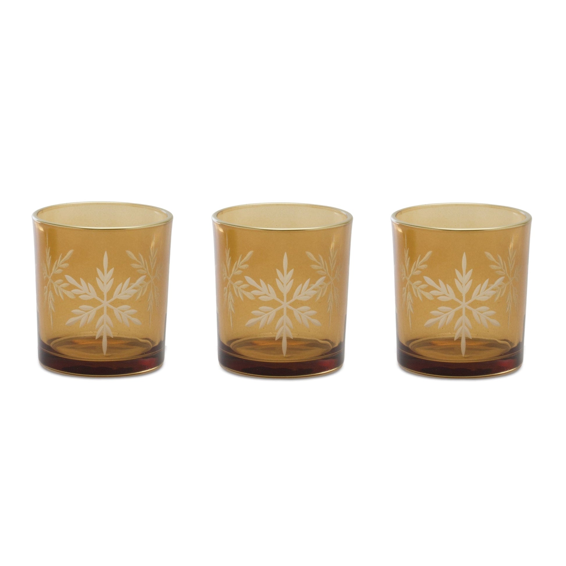 Glass-Snowflake-Votive-Candle-Holder-(Set-of-3)-Candle-Holders