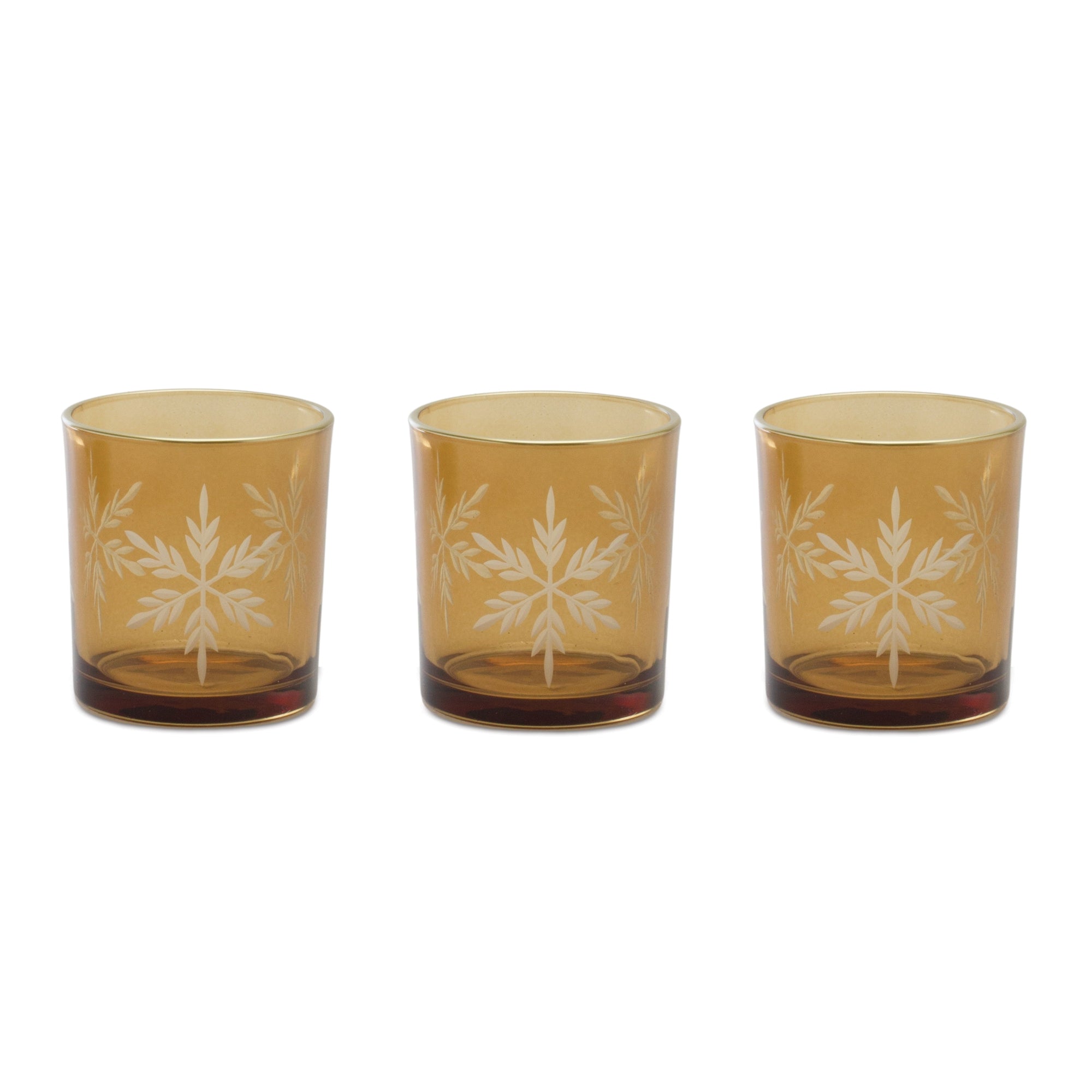 Glass-Snowflake-Votive-Candle-Holder-(Set-of-3)-Candle-Holders