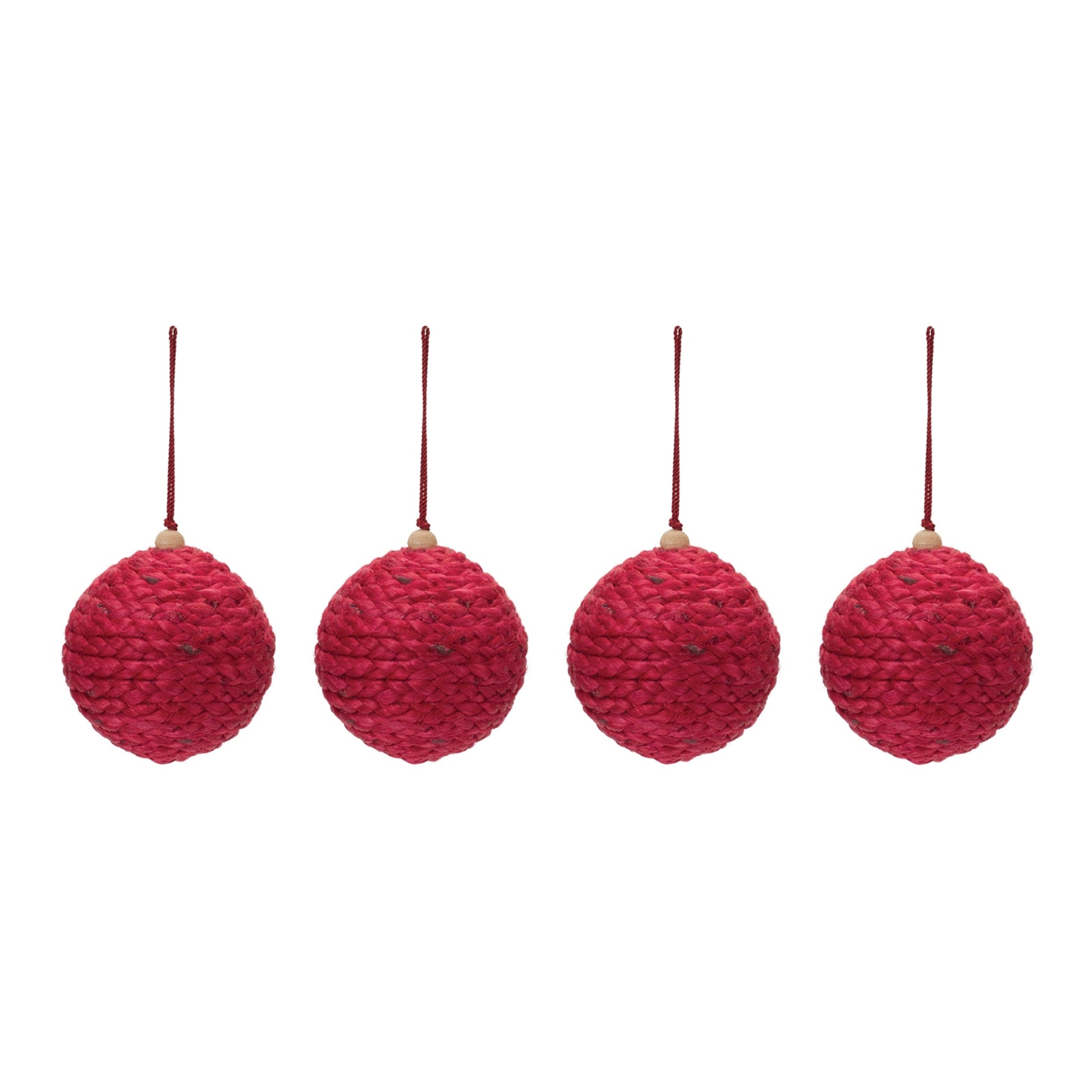 Jute-Ball-Ornament-(Set-of-4)-Christmas-Ornaments